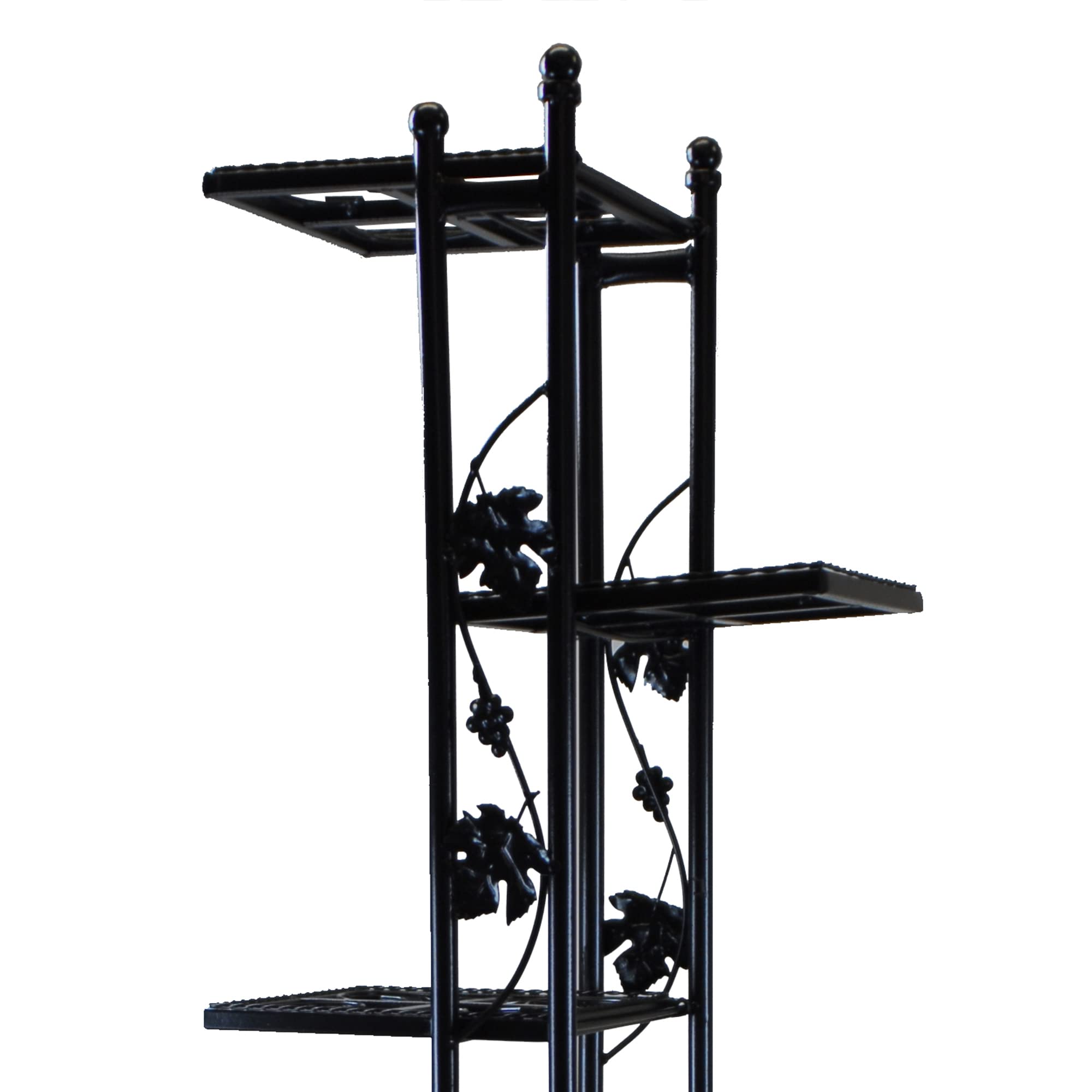 Oakland Living 6-Tier Black Metal Plant Stand for Indoor Outdoor Garden Decor - Perfect for Balcony, Patio, Living Room & Home Office Plants