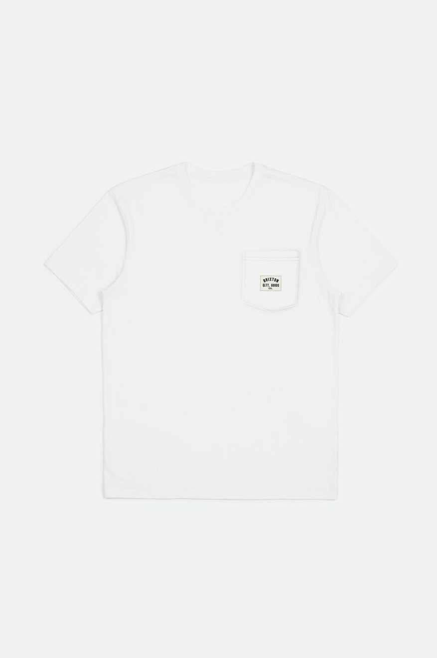 Premium Woodburn Short Sleeve Tailored Pocket T-Shirt for Men - Classic White Cotton Tee - Casual Wear, Office, Weekend Outfits & Everyday Comfort