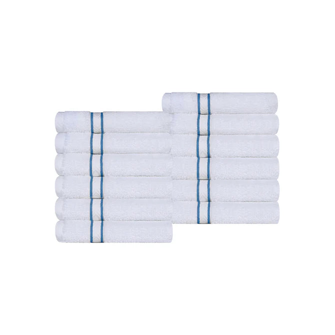 Premium 12-Piece Turkish Cotton Face Towel Set - Ultra Soft, Highly Absorbent & Quick-Drying - Perfect for Spa, Gym, Travel & Daily Skincare Routine