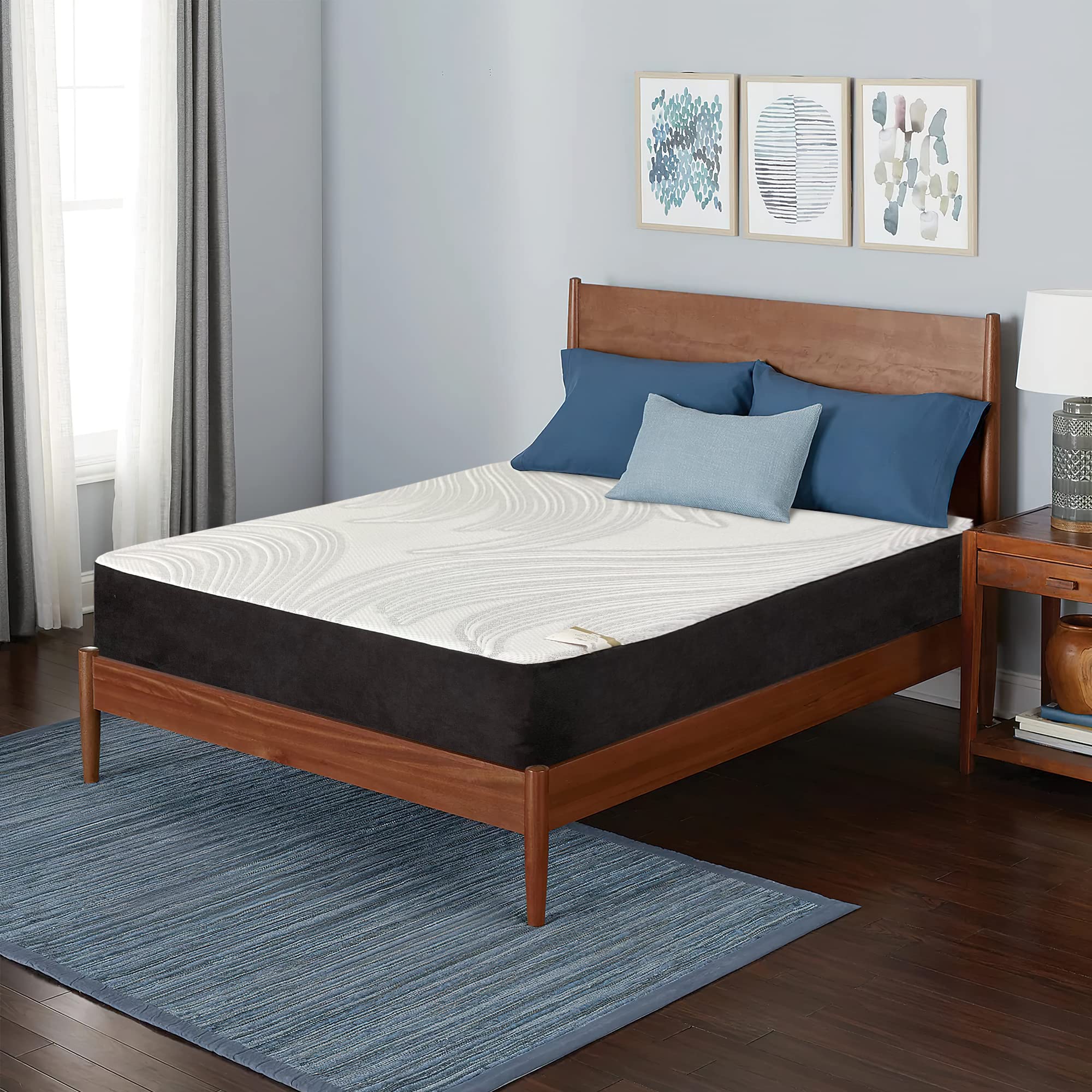 Premium Gel Memory Foam Mattress Queen Size - Cooling & Pressure Relief - Beige - Perfect for Back Pain Relief & Hot Sleepers