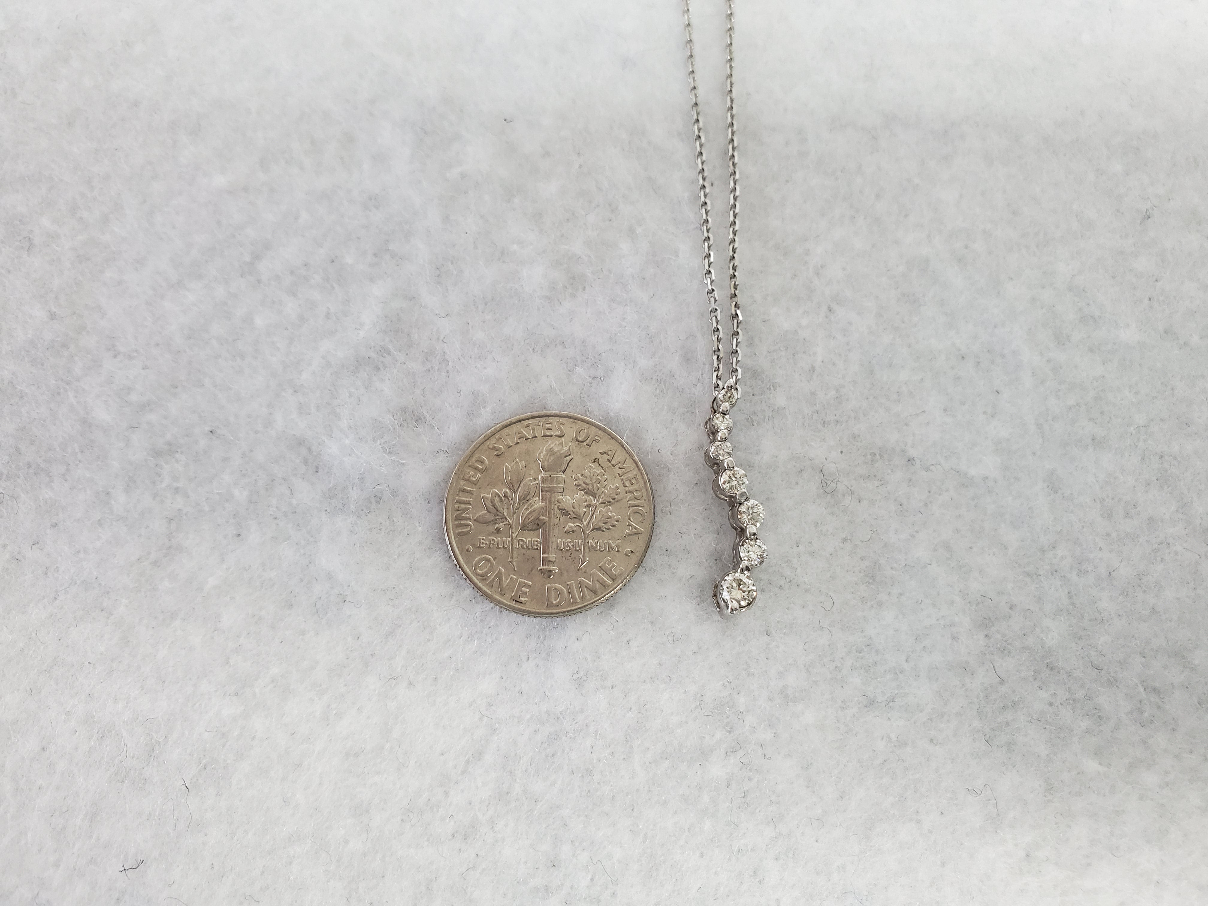 1/4 Carat Diamond Journey Necklace in 14k White Gold - Elegant Layered Pendant for Anniversaries, Weddings & Special Occasions