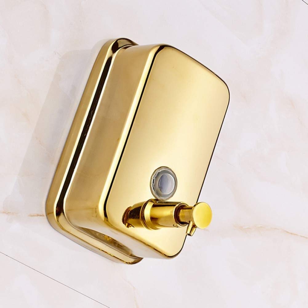 Premium Solid Brass Wall Mount Soap Dispenser - Gold Polished Bathroom Liquid Soap Container for Kitchen & Bathroom | Elegant Touch for Modern Homes