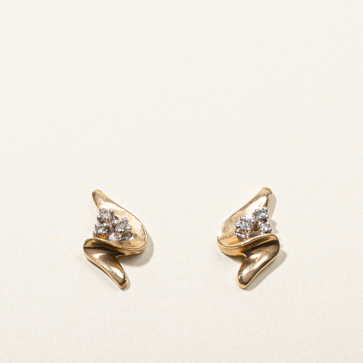 0.16ctw Diamond Swirl Earrings for Women - Elegant Dangle Earrings for Wedding, Party & Evening Wear - 14K Gold Plated Jewelry Gift