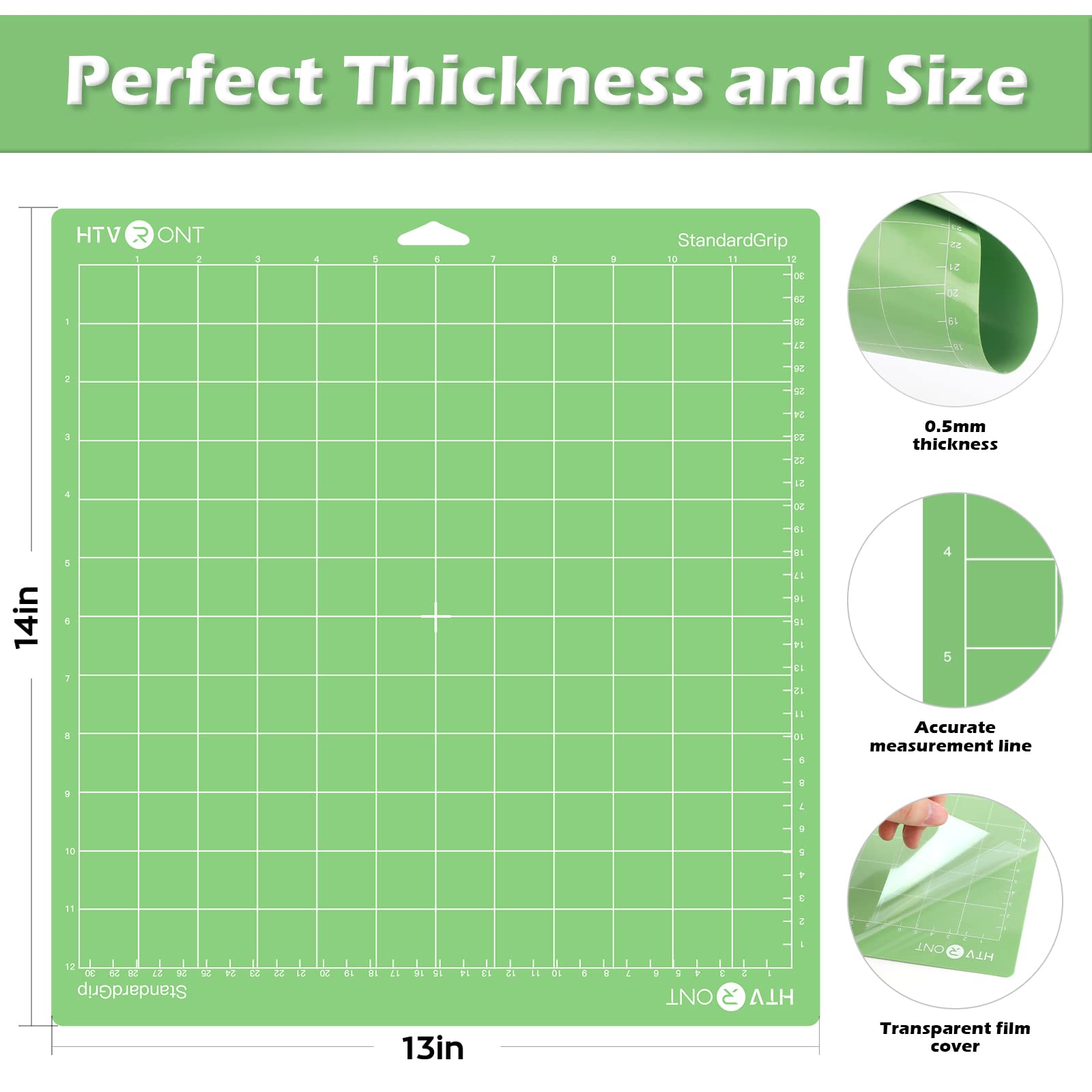 HTVRONT Standard Grip Cutting Mats for Cricut - 2 Pack 12x12 Inch Replacement Mats Compatible with Cricut Maker 3, Maker, Explore 3, Air, Air 2 & One - Perfect for DIY Crafts, Vinyl Cutting, Paper Projects & Scrapbooking