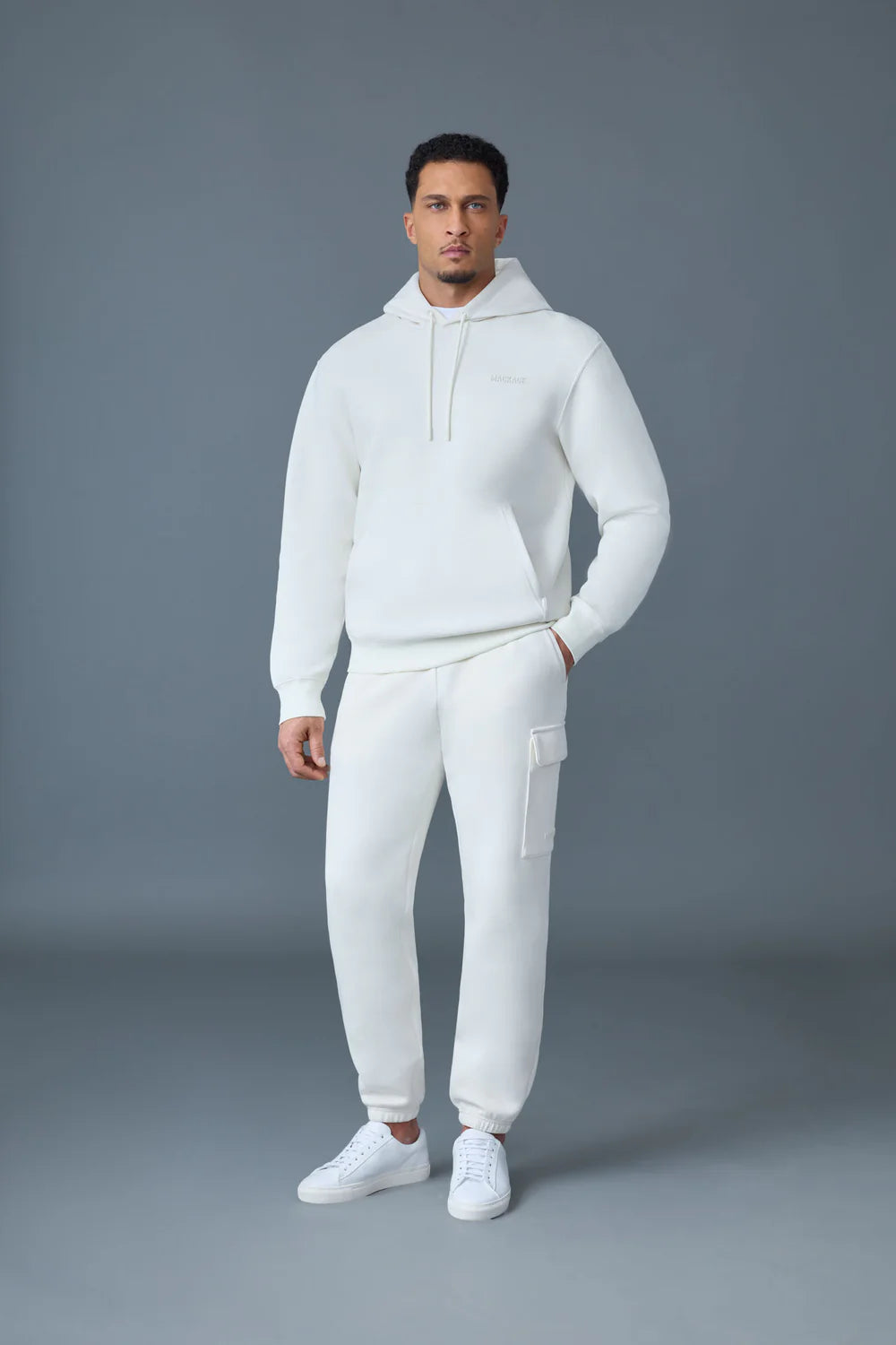 MACKAGE Kolton Double Face Jersey Logo Hoodie for Men & Women - Soft Fleece-Lined Pullover with Embroidered Logo - Perfect for Casual Wear, Gym & Outdoor Activities