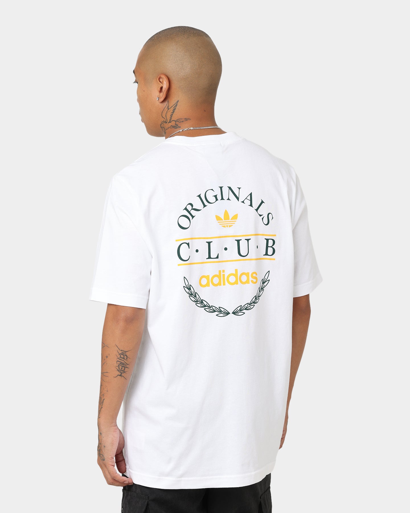 Adidas Club Logo T-Shirt for Men - Classic White Cotton Crew Neck Tee - Perfect for Gym, Casual Wear & Street Style Outfits