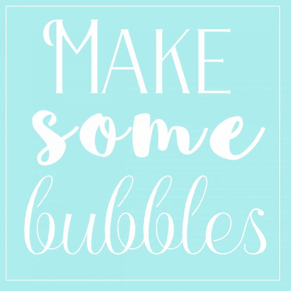 Jelena Matic Bubble Making Art Print - 16x16 Inch Wall Decor Poster for Kids Room, Nursery, or Playroom - Whimsical Bubble Themed Wall Art
