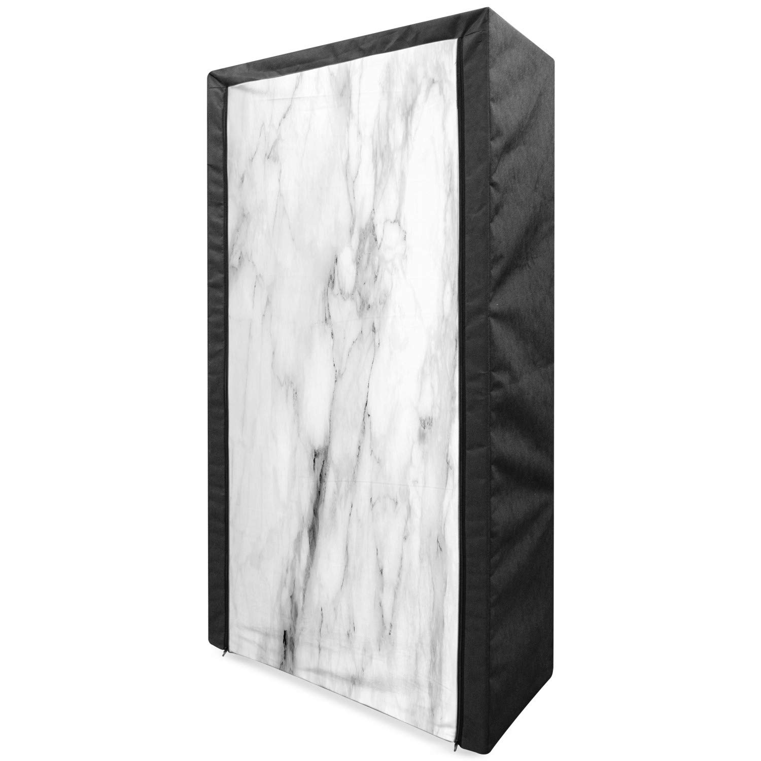 Ambesonne Marble Print Portable Fabric Wardrobe | Stone Pattern Cracked Lines & Stripes Design | 33.5