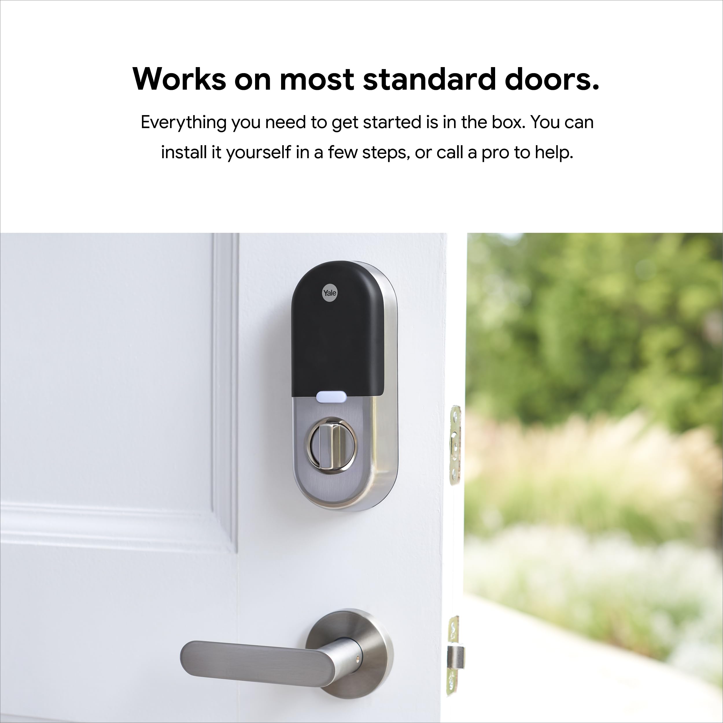 Google Nest x Yale Smart Lock - Keyless Entry Deadbolt with Tamper-Proof Keypad - Satin Nickel Finish for Front Door Security - Perfect for Smart Homes & Vacation Rentals