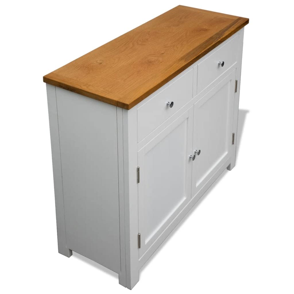 Rustic Solid Oak Wood Side Cabinet - 35.4