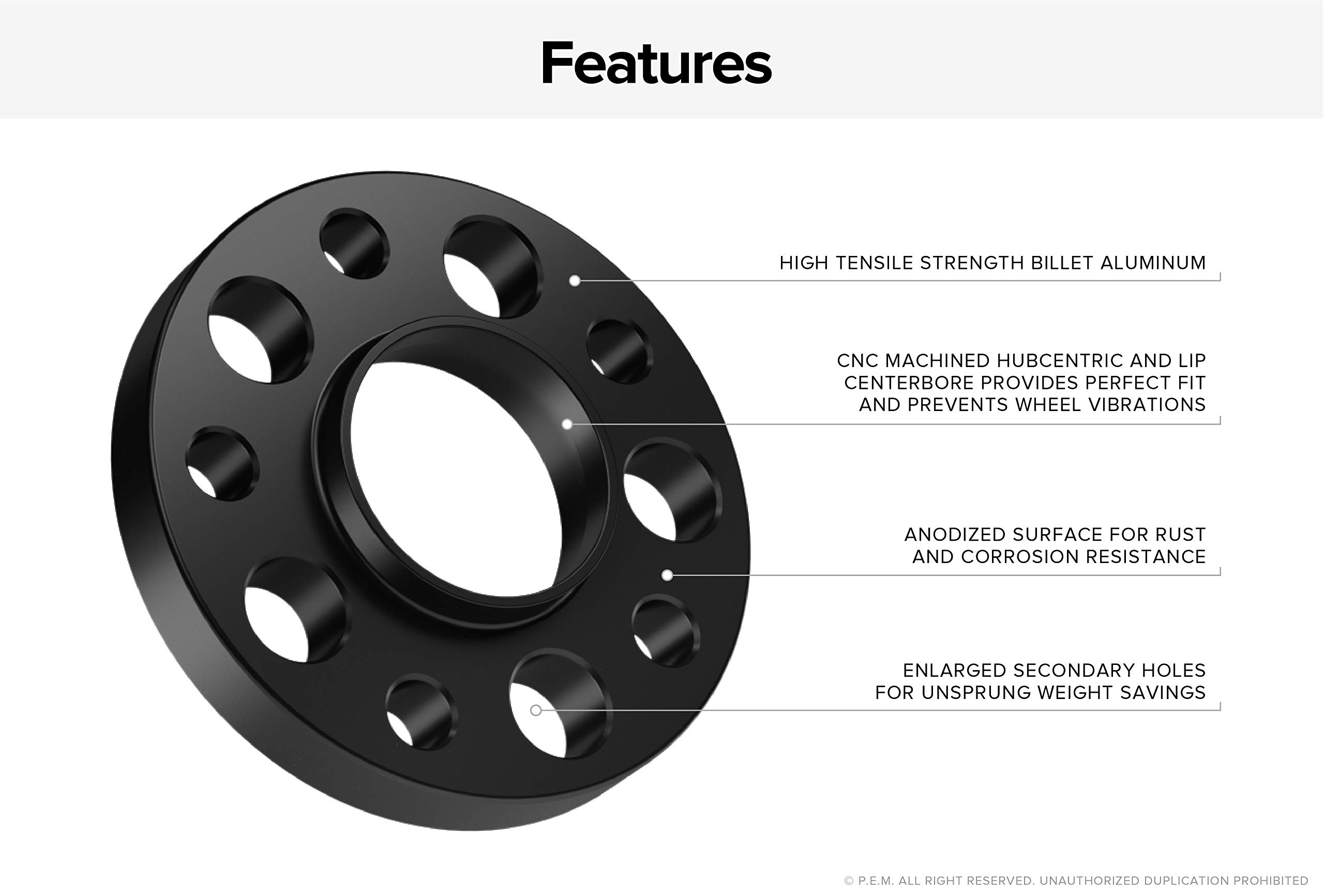 2PCS 15mm 5x120 Hubcentric Wheel Spacers for 1996-2003 BMW 525i 528i 530i 540i M5 (74.1mm Bore) - Black E39 Wheel Spacers - Improve Stance & Clearance for Performance or Custom Wheels