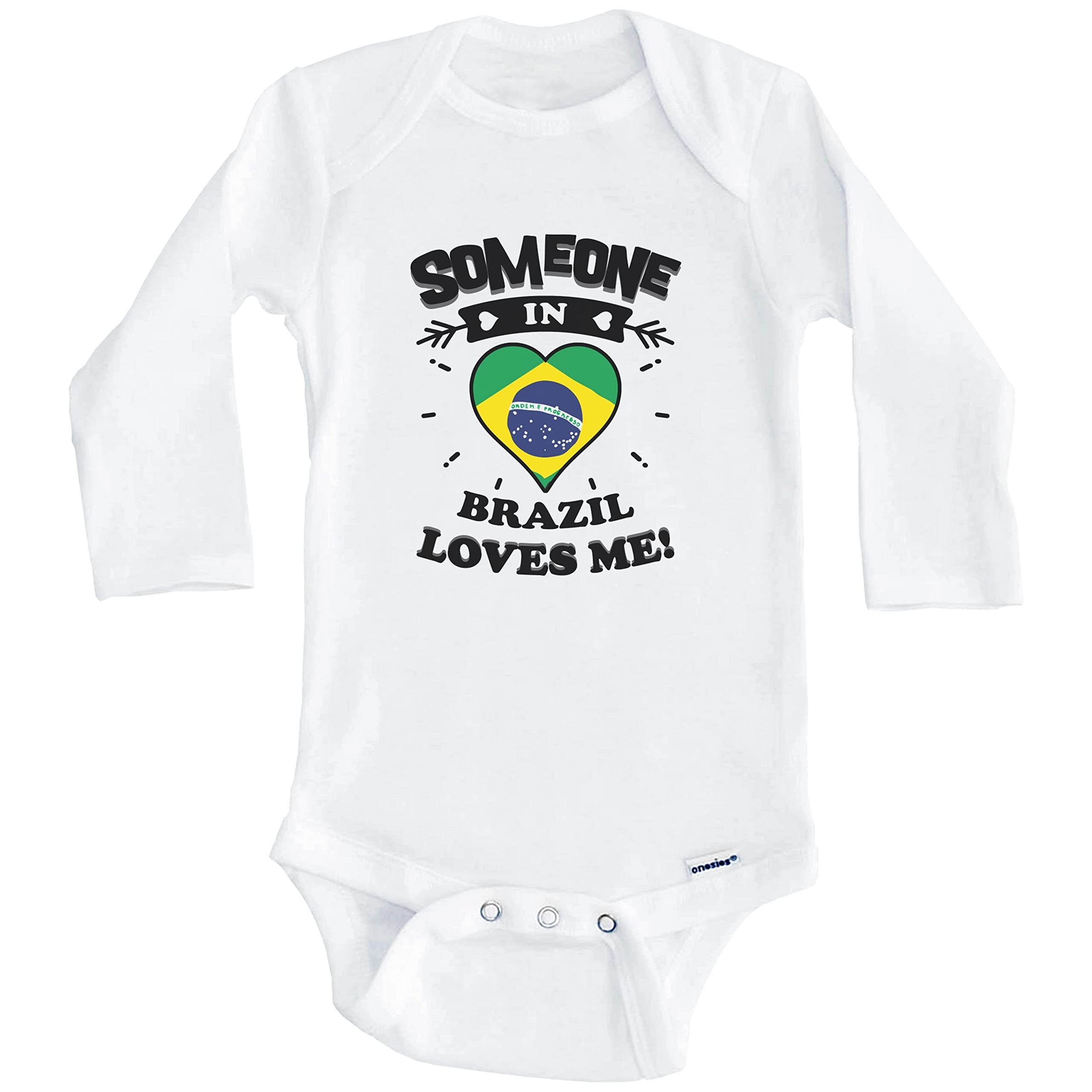 Brazilian Heart One Piece Baby Bodysuit - Long Sleeve Cute Infant Romper for Newborns & Toddlers - Perfect for Family Photos, Holidays & Special Occasions