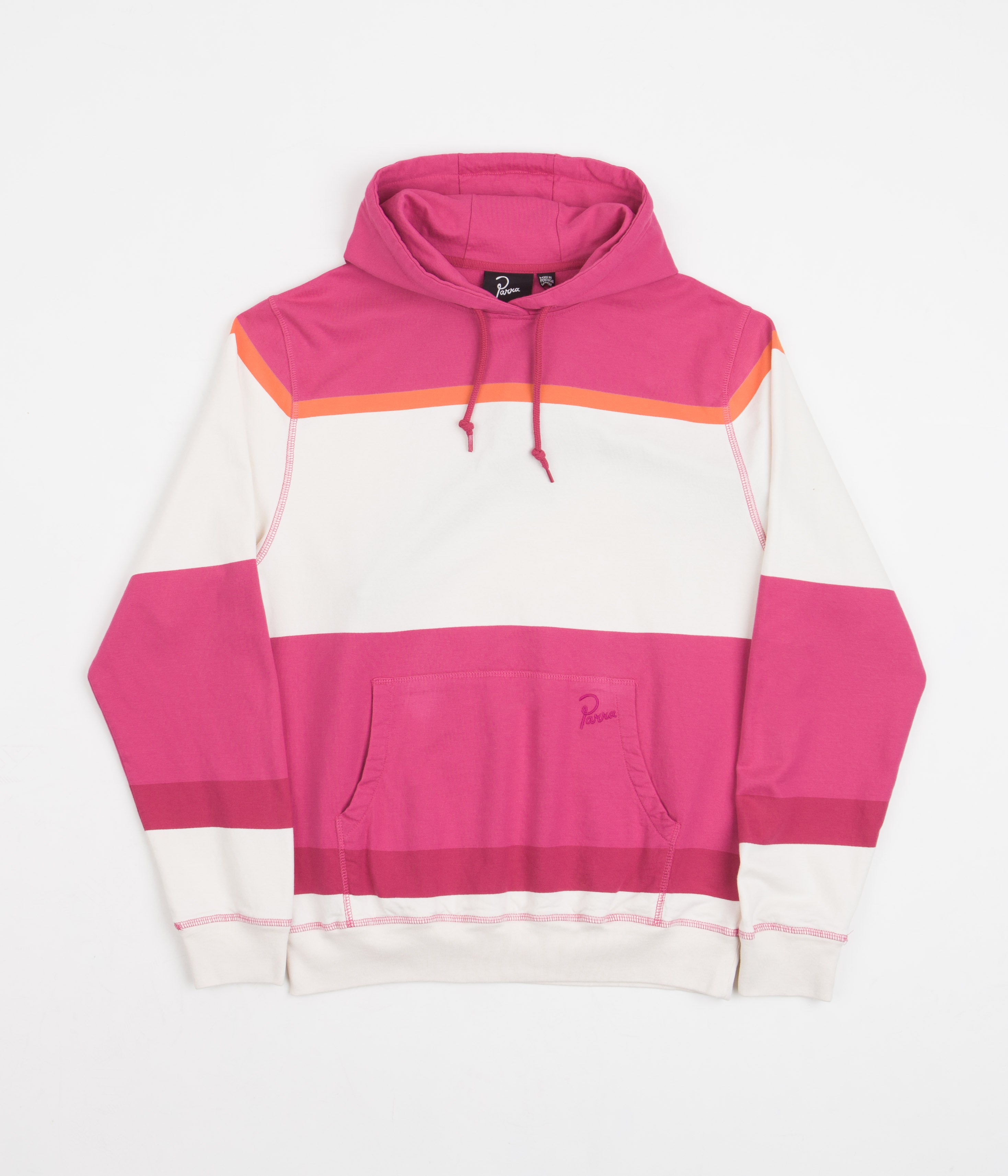 Parra Mid 90 Stripes Hoodie - Pink Retro Streetwear Sweatshirt for Men & Women | Perfect for Casual Wear, Street Fashion & Urban Lifestyle