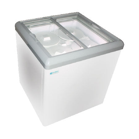 Dual Temperature LED Flat Top Merchandiser Refrigerator Freezer - Excellence HB 7HC Commercial Display Case for Grocery Stores, Restaurants & Convenience Stores