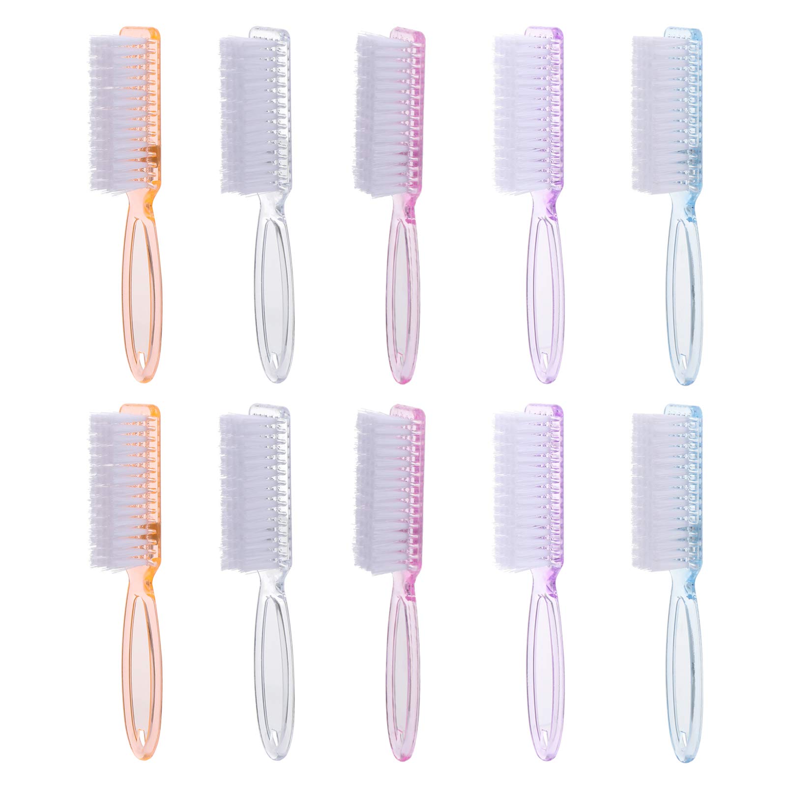 10-Pack Ergonomic Nail Cleaning Brushes with Handle Grip - Durable Fingernail & Toe Scrub Brushes for Deep Cleaning - Perfect for Manicures, Pedicures, and At-Home Nail Care