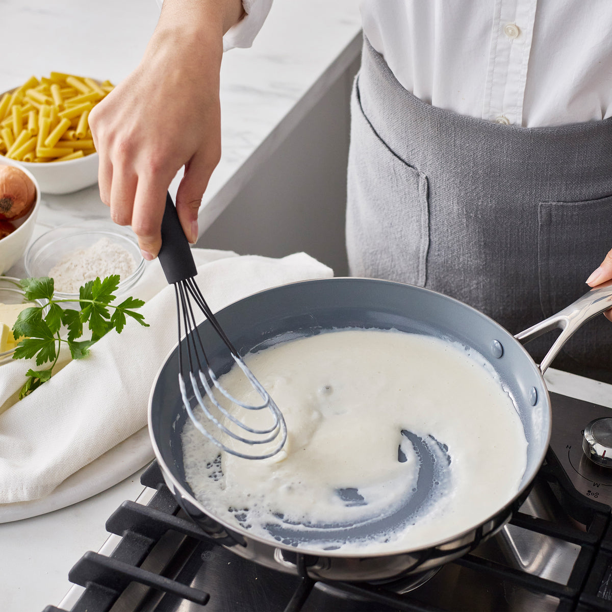 Premium Silicone Flat Whisk - Black | Non-Slip Heat-Resistant Kitchen Utensil for Baking, Cooking & Mixing | Perfect for Eggs, Sauces & Batters