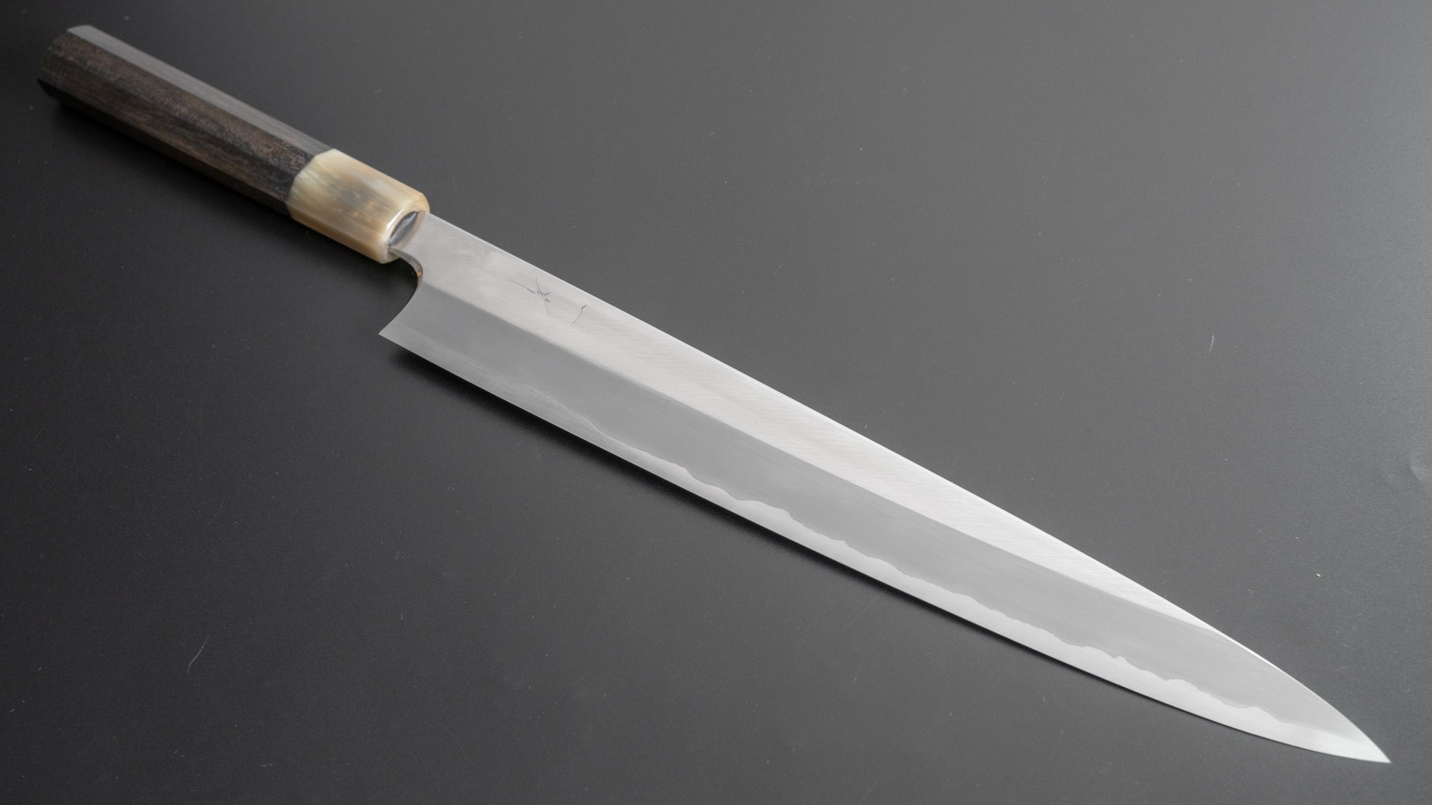 Hitohira Togashi White #1 Stainless Clad Migaki Sujihiki 300mm Sushi Knife with Taihei Ebony Handle - Premium Japanese Chef Knife for Slicing Meat, Fish & Sushi Preparation