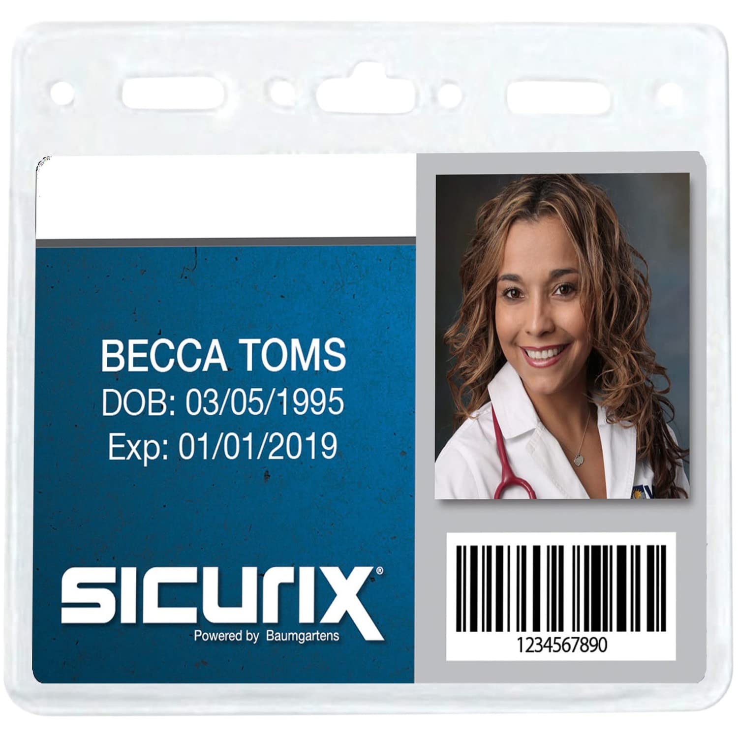 Sicurix Vinyl Badge Holder - Durable ID Card Holder with Clear Window - Perfect for Work, School, Events & Conventions (BAU67830)
