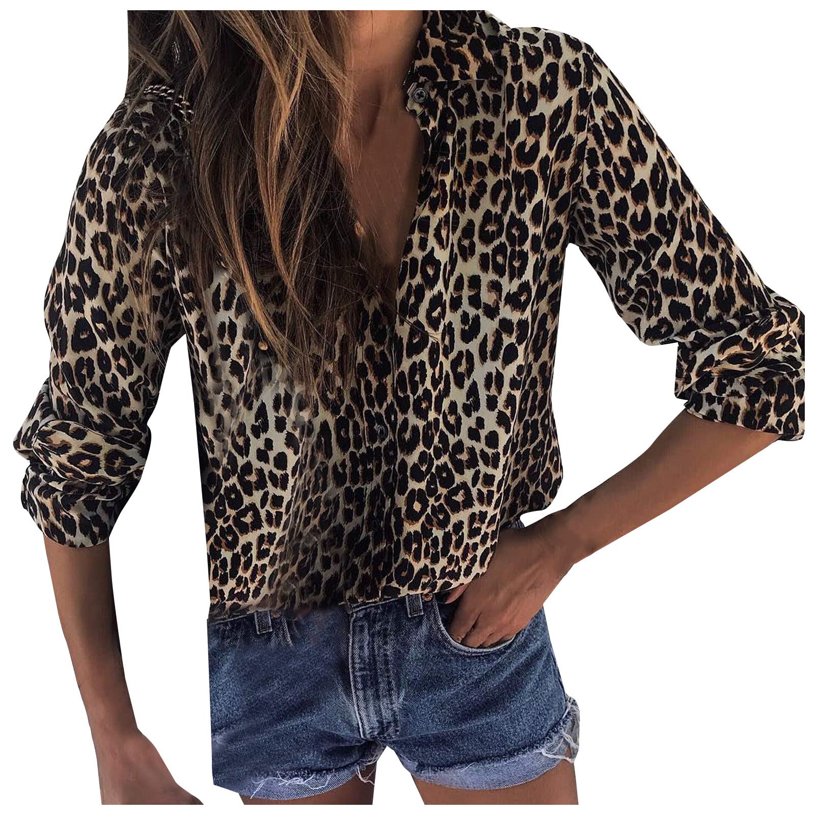 Women's Fashion Oversized Leopard Print Sweater - Single-Breasted Lapel Long Sleeve Going Out Top | Perfect for Casual Wear, Date Nights & Office Outfits