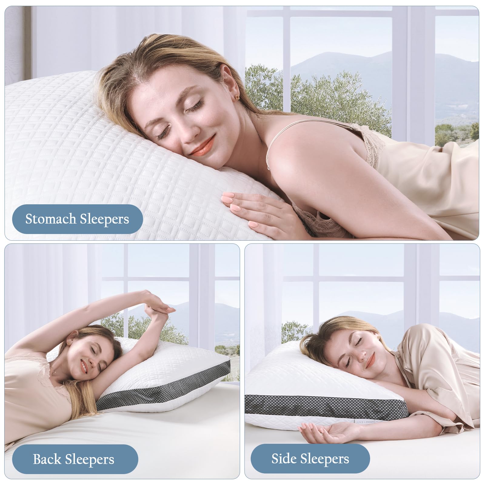 Queen Size Shredded Memory Foam Pillow - Adjustable Cooling Tencel Pillow for Side, Back & Stomach Sleepers (20x30 Inches) | Perfect for Hot Sleepers & Neck Pain Relief | Bedroom, Guest Room & Travel Use
