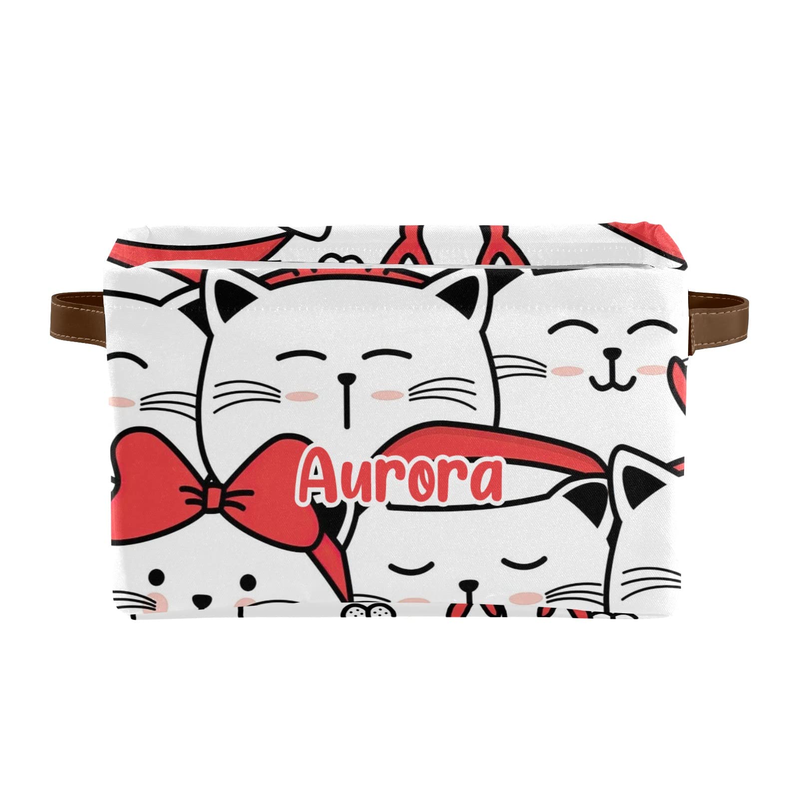 Deven Cat Christmas Personalized Large Storage Baskets with Handles - 4 Pack Organizing Bins for Toys, Bathroom, Nursery & Home Decor - Perfect for Holiday Gifts & Closet Organization