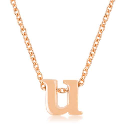 Rose Gold Initial U Pendant Necklace for Women - Personalized Jewelry Gift for Her - Perfect for Birthdays, Anniversaries & Special Occasions