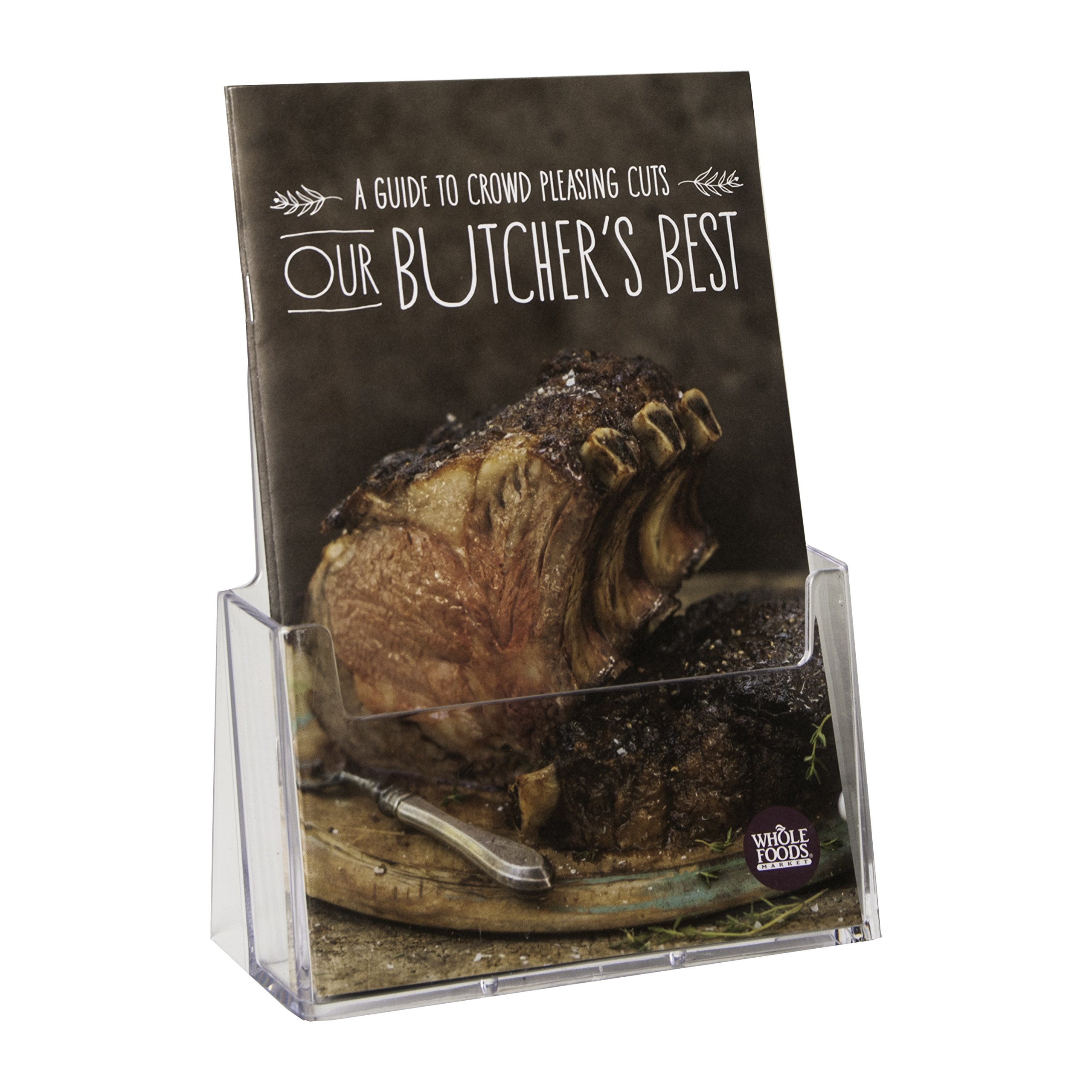 Clear-Ad Acrylic Slant Back Bifold Brochure Holder 6x9 Inches - Half Page 6