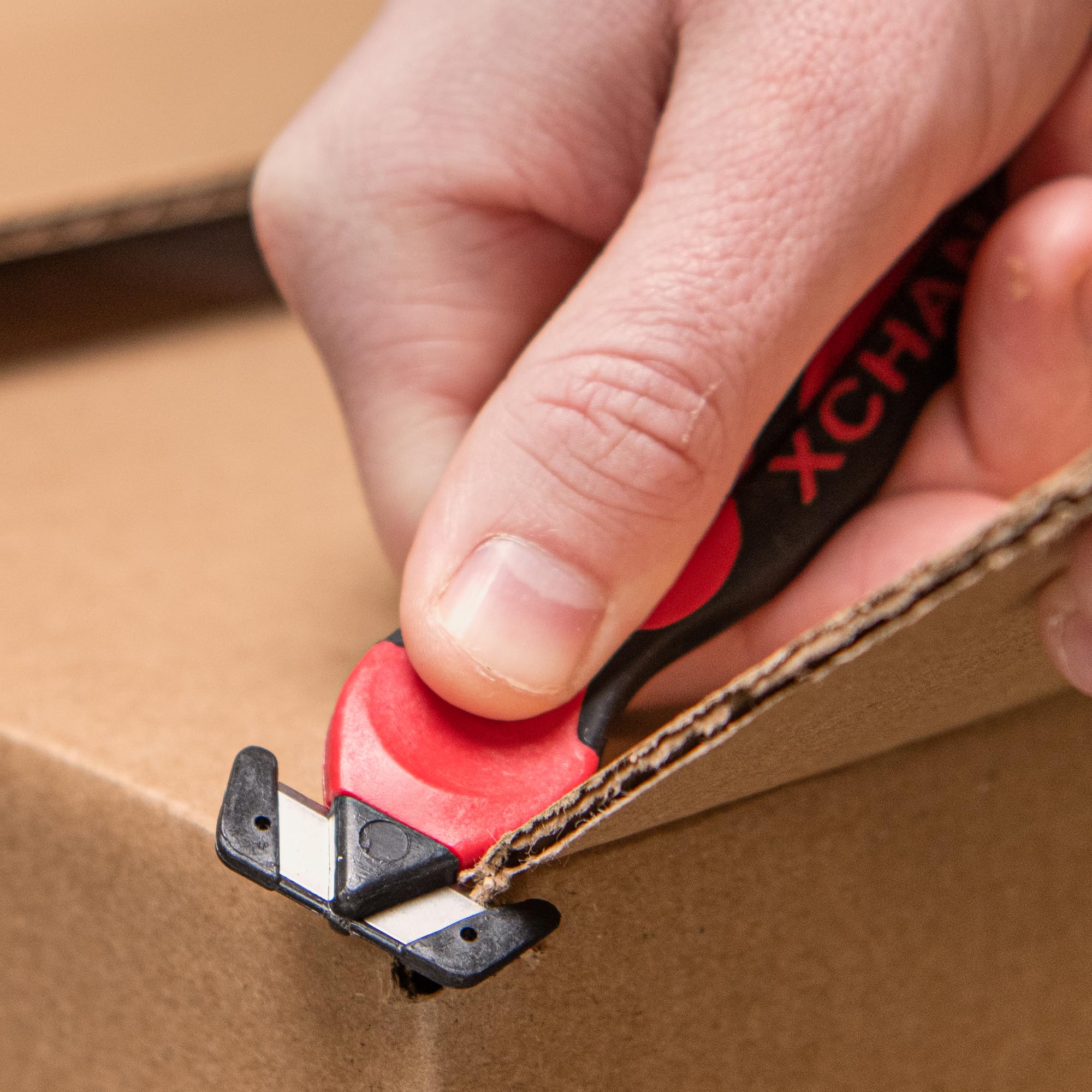 Klever X-Change Box Cutter with Narrow Cut Head - 10 Pack Carbon Steel Utility Knives for Opening Packages, Boxes, Film & Tape (Blue, KCJ-XC-20B) - Ideal for Warehouse, Shipping, Retail & Home Use