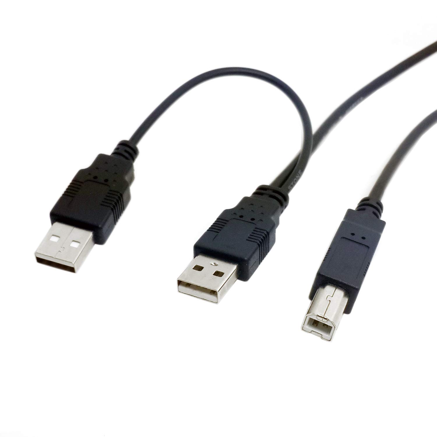 Dual USB 2.0 Male to Standard B Male Y Cable 80cm - High Speed Data Sync Cable for Printer, Scanner & External Hard Drive | Perfect for Office Setup, Home Printing & Data Backup Solutions