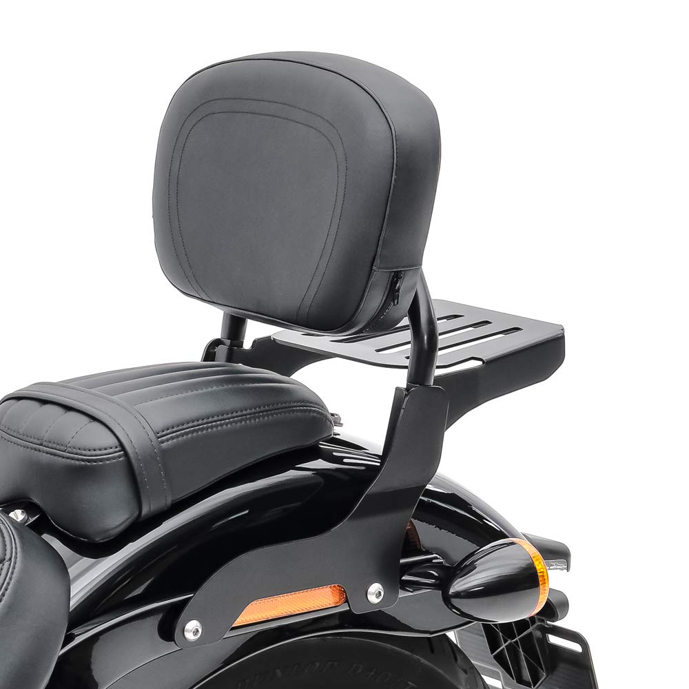 Black Sissy Bar X3X for Kawasaki VN 900 Classic/Custom 2006-2016 - Compatible with Luggage Rack | Motorcycle Passenger Backrest for Long Rides & Touring