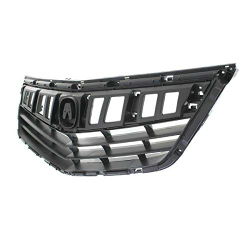 Textured Black Front Bumper Grille Grill Assembly Compatible with 2011-2014 Acura TSX (2.4L & 3.5L) - Upgrade Your Car's Style & Protection for Daily Driving & Car Shows