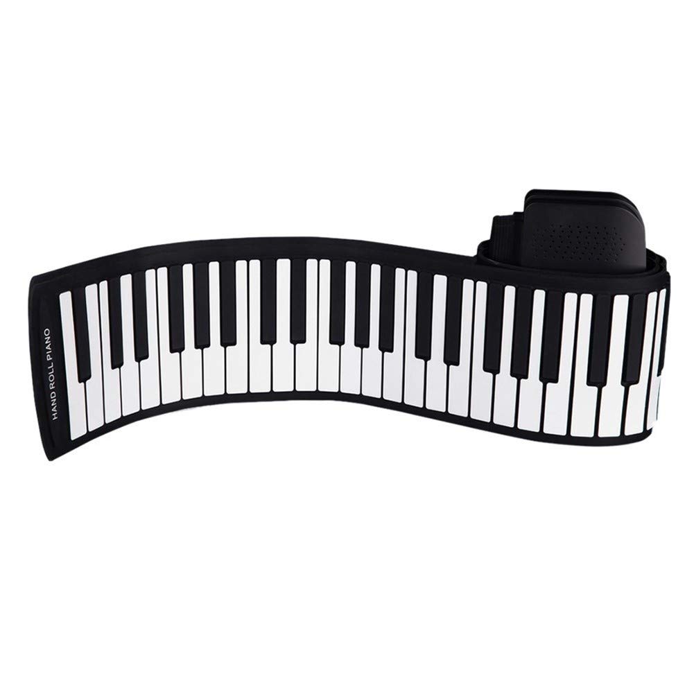 88-Key Roll Up Piano Portable USB Keyboard - Flexible Silicone Foldable Hand-Rolling Piano with Sustain Pedal - Perfect for Travel, Home Practice & Music Education