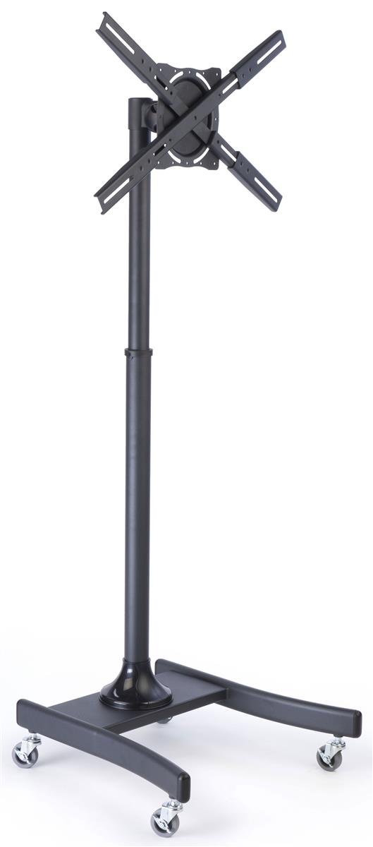 Adjustable Height TV Stand on Wheels for 32-47 Inch HDTV & Monitor - Tilting, Black (MB842BLK) - Perfect for Living Room, Bedroom, or Office Entertainment Setup