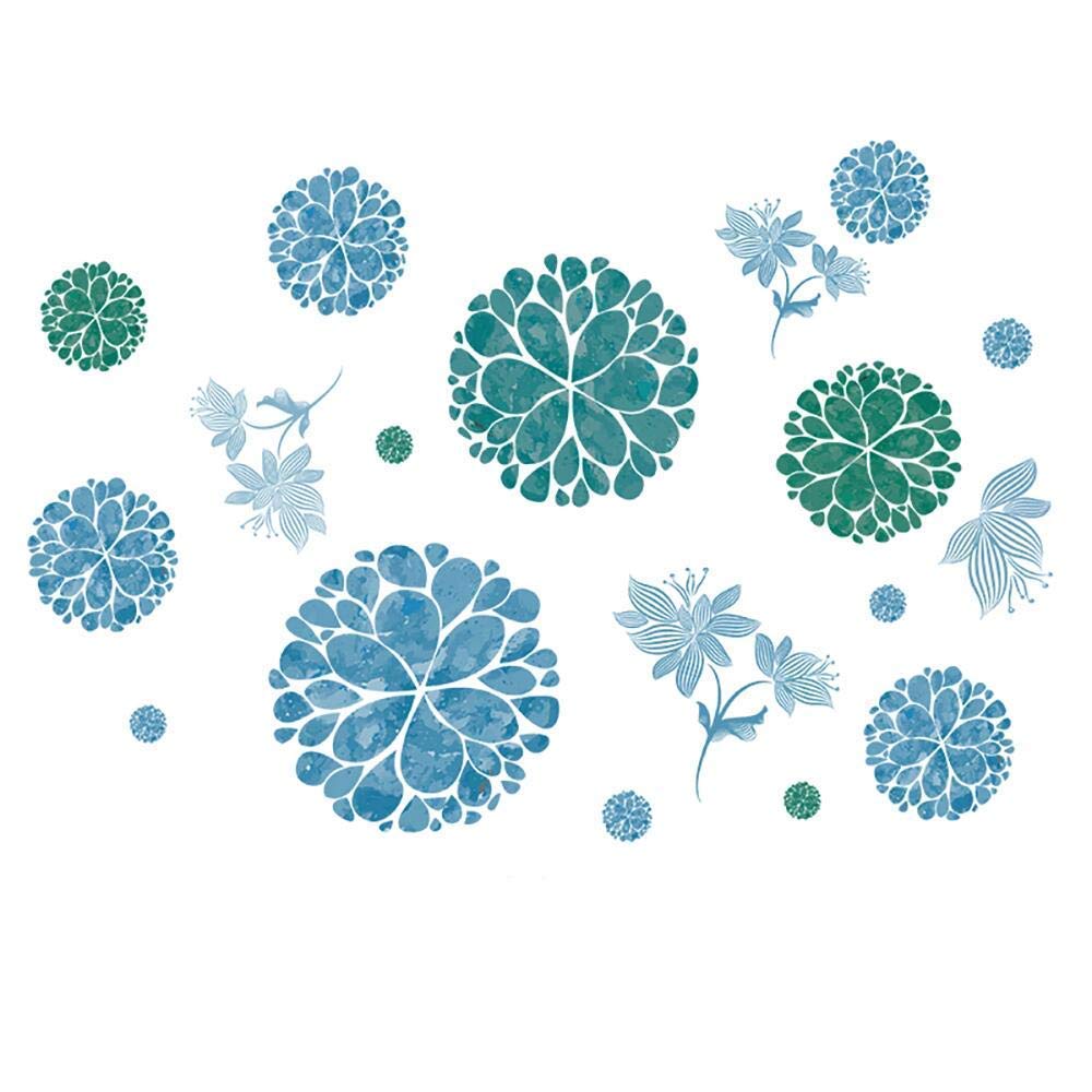 3D Blue Hydrangea Peel and Stick Wall Decal - Removable Flower Wall Sticker for DIY Home Decor | Girls Bedroom, Nursery, Living Room & Bathroom Wall Art | Perfect for Teens Room, Kids Room and Home Decoration