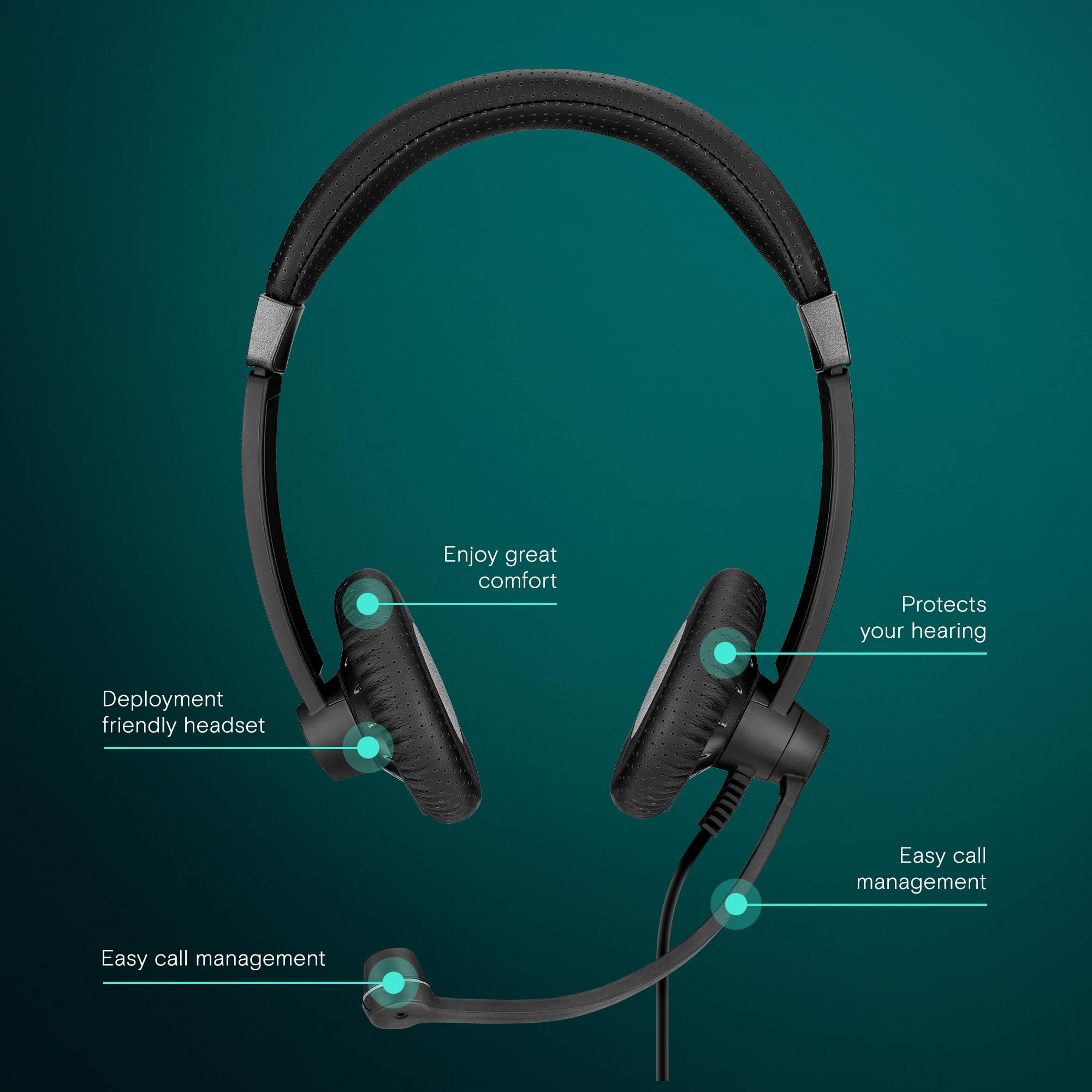 Sennheiser SC 75 USB MS (507086) Business Headset - Noise Cancelling Microphone & HD Sound for Skype, Mobile, Tablet, PC - Black | Perfect for Remote Work, Call Centers & Online Meetings