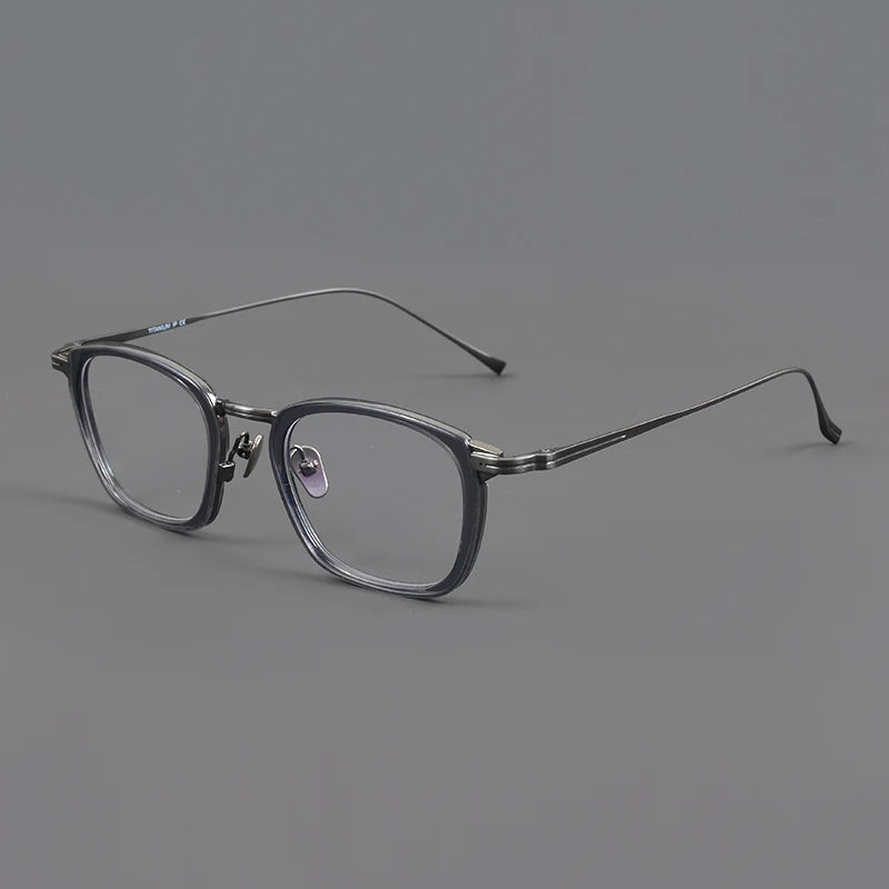 Stylish Aimee Unisex Full Rim Big Square Titanium Acetate Eyeglasses 94224 - Trendy Lightweight Frames for Work, Reading & Fashion