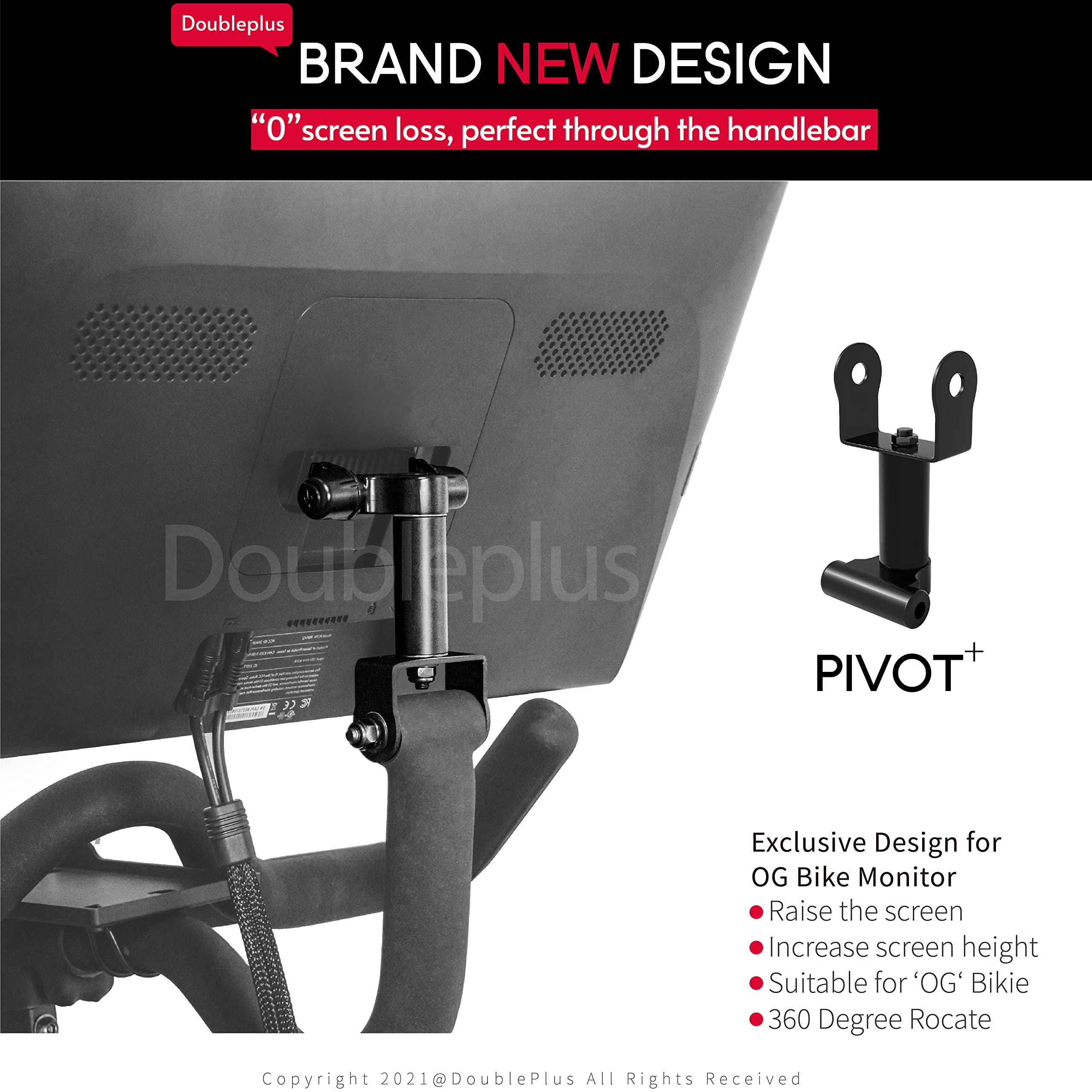 Peloton Bike Screen Swivel Mount - Compatible with Peloton OG Bike & Bike Plus, Adjustable Stand for Regular Shoes (Red) - Perfect for Home Gym Workouts & Cycling Classes