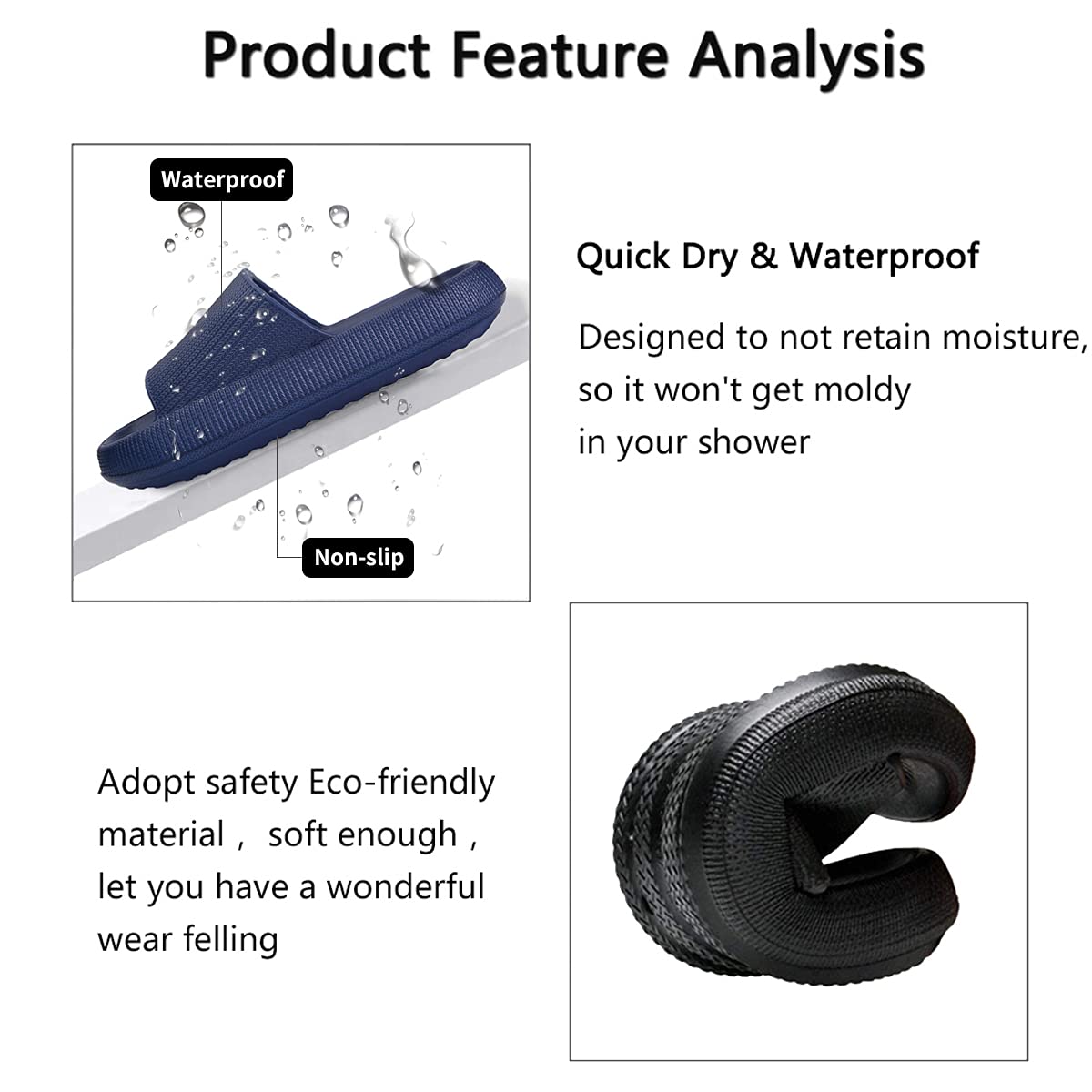 Cloud Slippers for Women and Men - Ultra Soft Pillow Slippers with Non-Slip Sole | Cozy Bathroom Sandals & Shower Slides | Perfect for Indoor, Spa, and Relaxation at Home