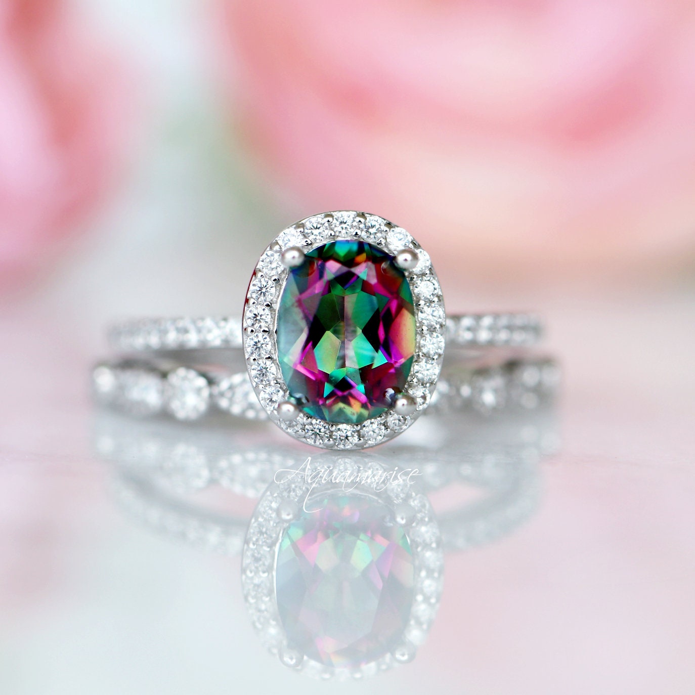 Mystic Topaz Sterling Silver Ring for Women – Elegant Iris Gemstone Jewelry for Everyday Wear & Special Occasions