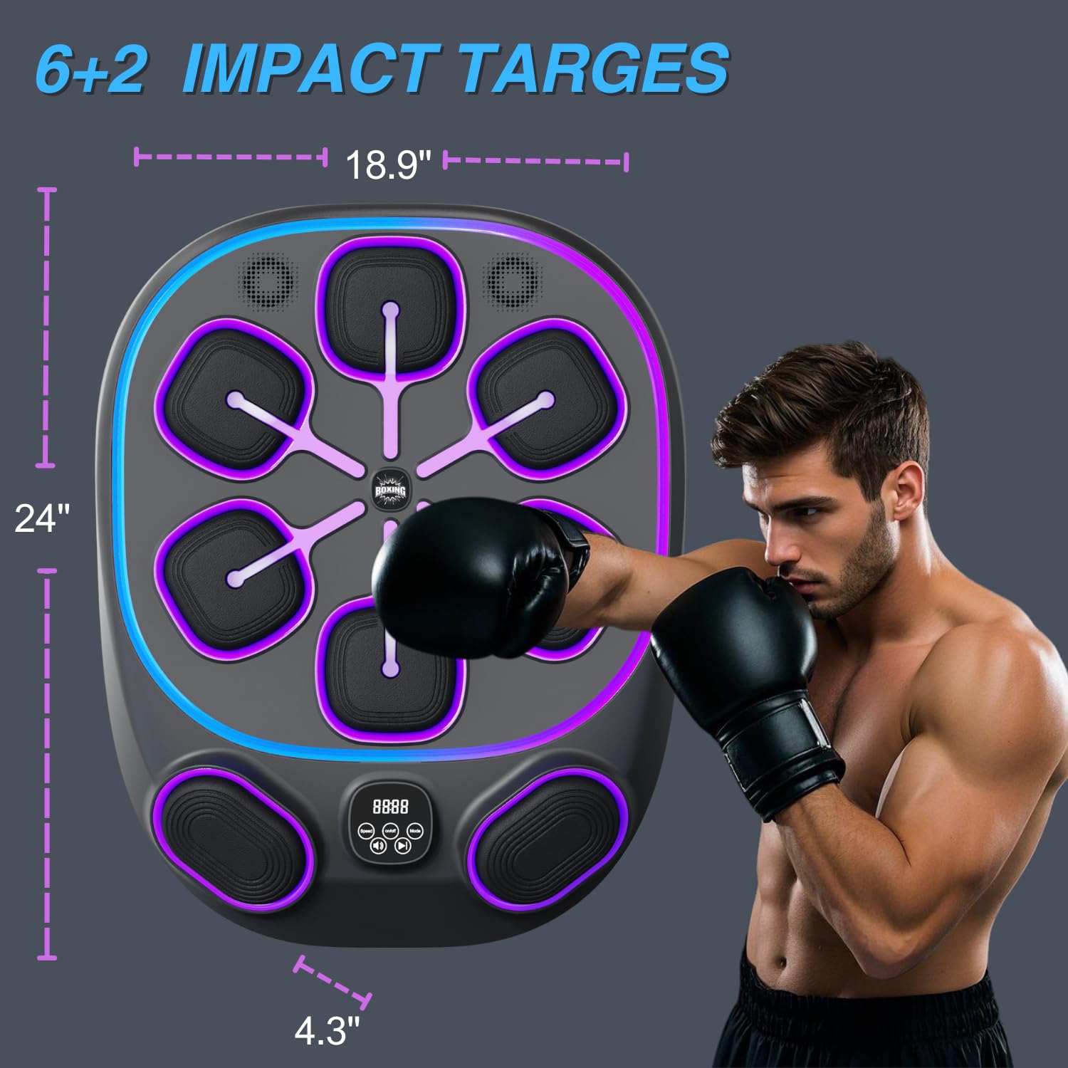 2025 Music Boxing Machine for Adults & Kids - Punching Bag with Gloves, Wall Mount Beat Training Equipment - Perfect for Home Gym, Boxing Workouts & Stress Relief