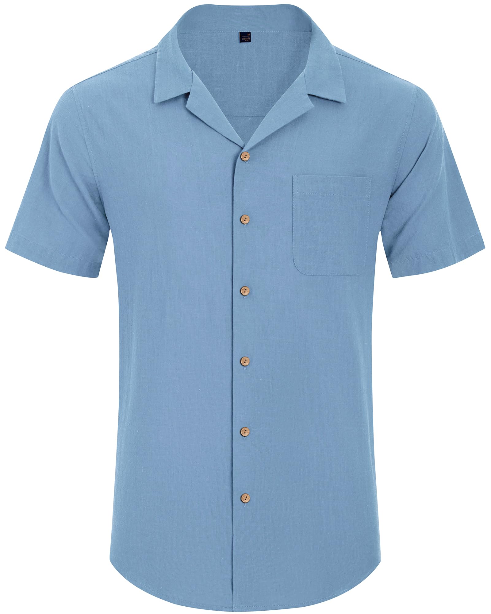 Gentlemen's Linen Short Sleeve Button Down Shirts - Breathable Cotton Summer Beach Shirts for Men - Casual Cuban & Hawaiian Vacation Shirts - Perfect for Tropical Getaways, Pool Parties, and Summer Outings