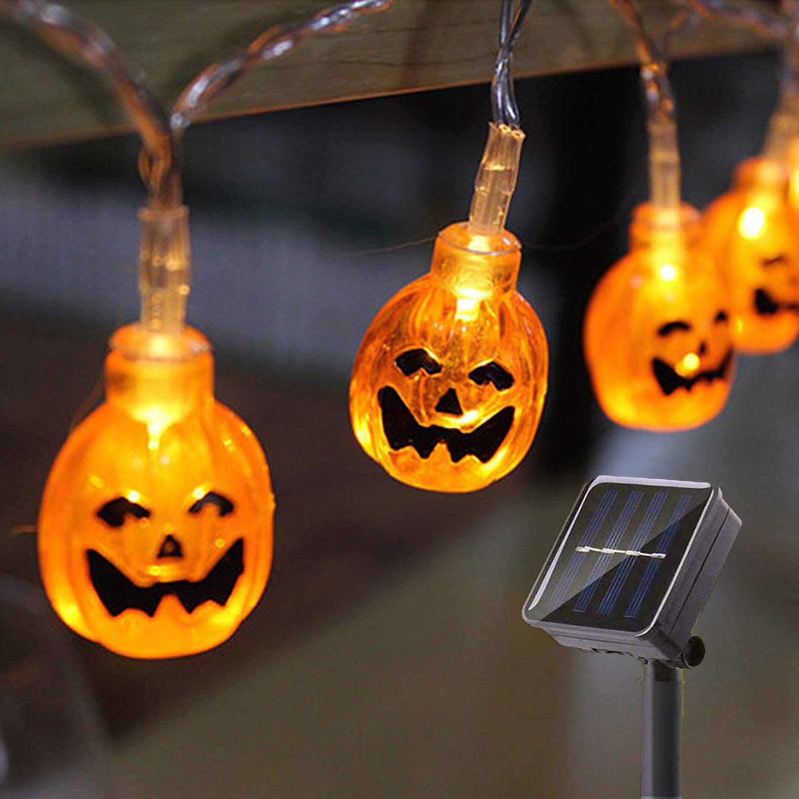 SNOMYRS 21ft Solar Pumpkin String Lights - 30 LED Waterproof Outdoor Halloween & Christmas Decorations for Patio, Garden, Yard, Gate - Perfect for Parties, Weddings, and Home Decoration