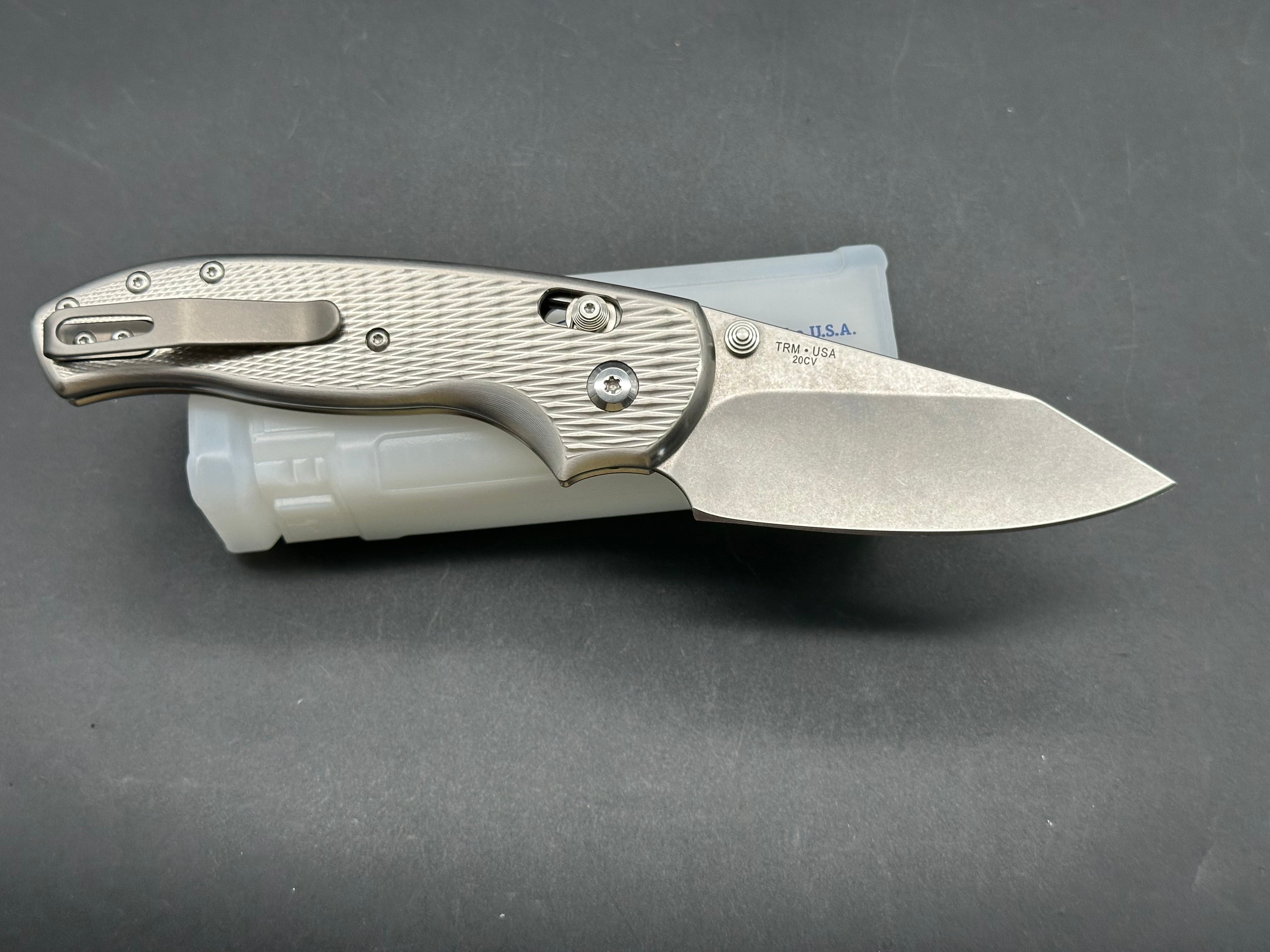 TRM Titanium Shadow Mike Irie Custom Hollow Ground Knife - Premium EDC Folding Pocket Knife for Outdoor Camping, Hunting & Survival Gear