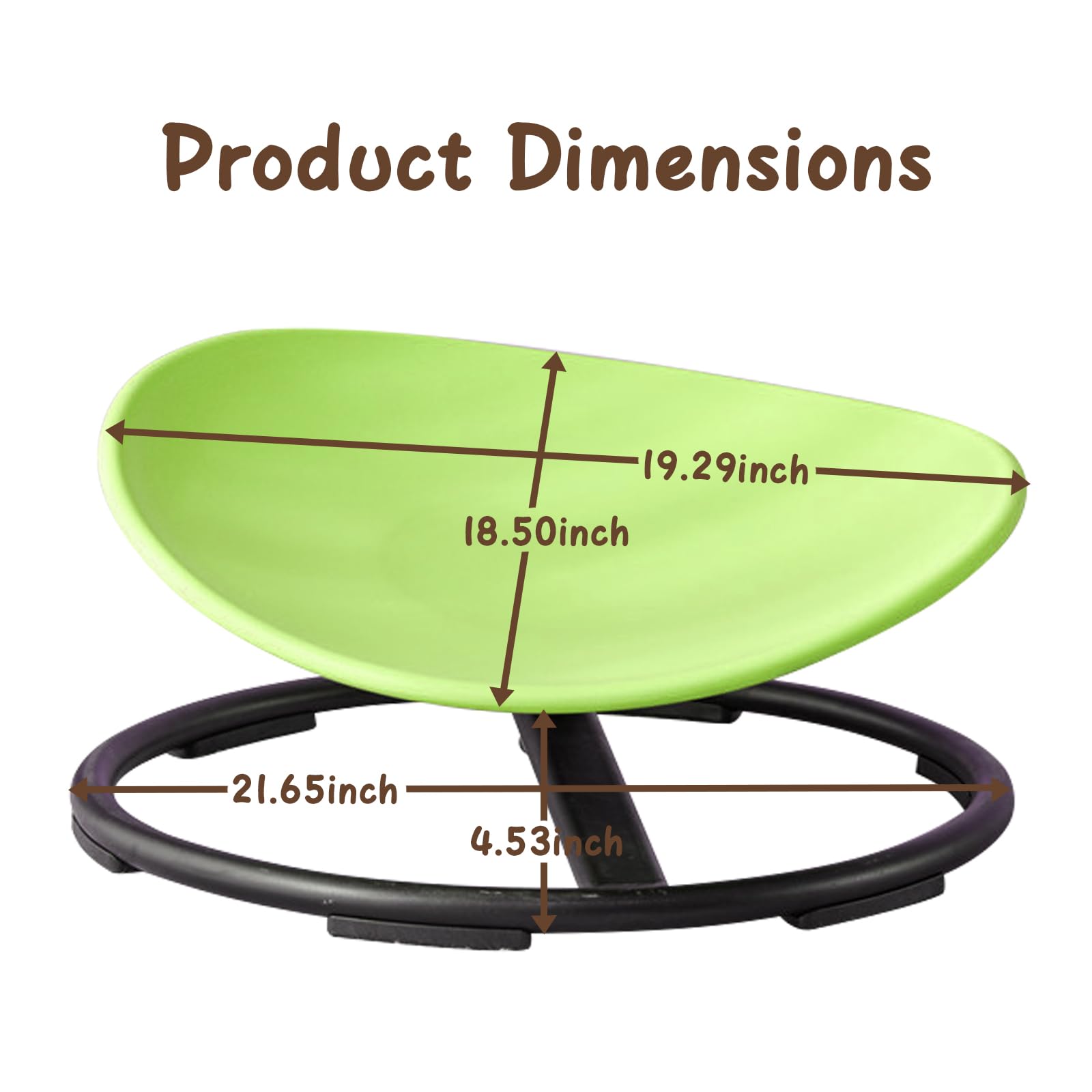 Sensory Spin Chair for Autistic Kids - Green Spinning Seat to Improve Physical Coordination & Motion Sickness Relief - Perfect for Therapy Rooms, Classrooms and Home Sensory Play