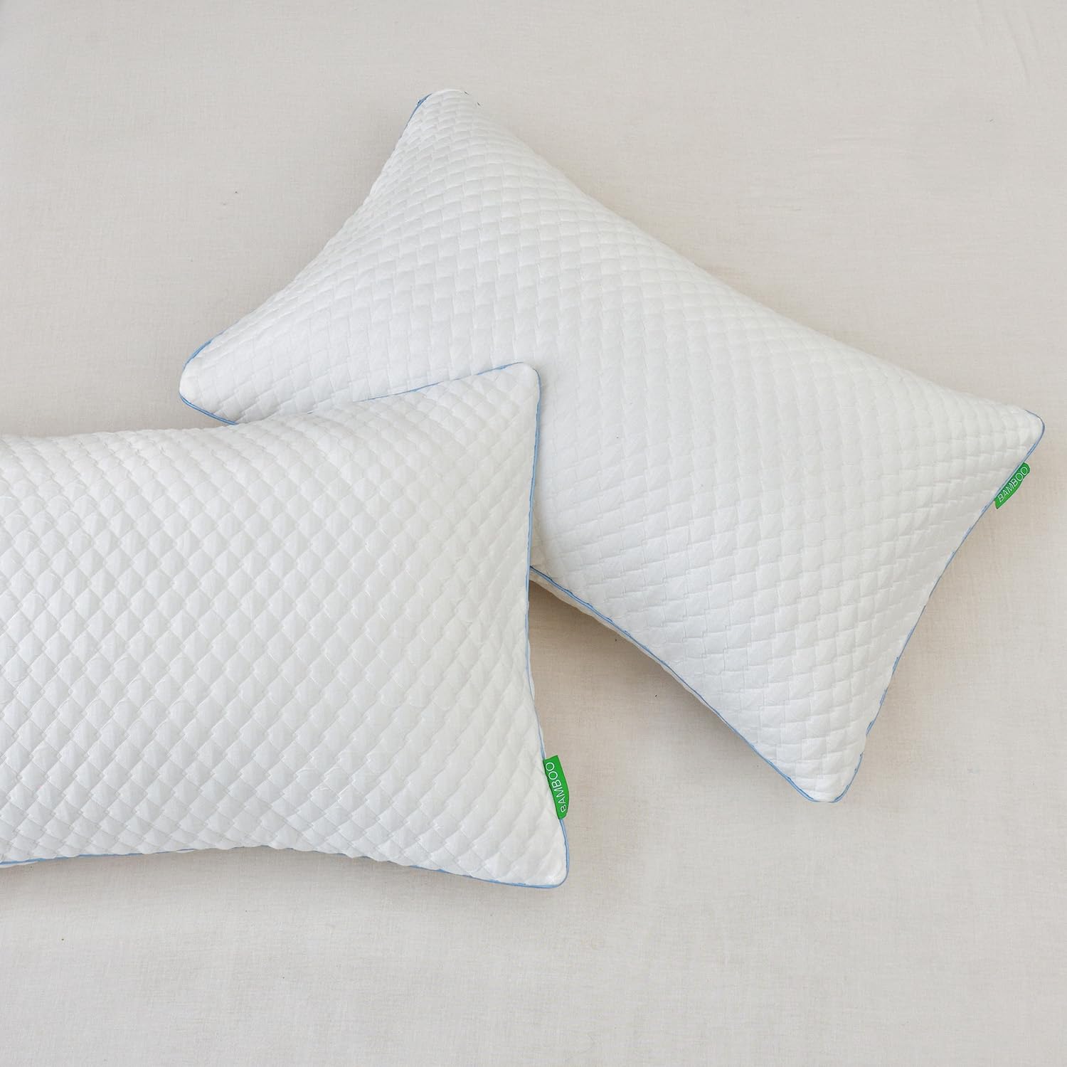 Cooling Memory Foam Pillows 2-Pack - Adjustable Firm Support for Side & Back Sleepers - Bed & Travel Use
