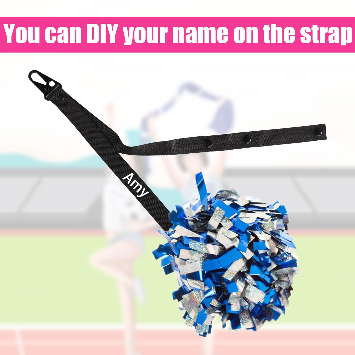 Adjustable Cheerleading Pom Pom Holder for Backpacks - Custom Made Cheer Accessories for Teen Girls - Perfect for Sports, Cheerleading, and School Spirit Events