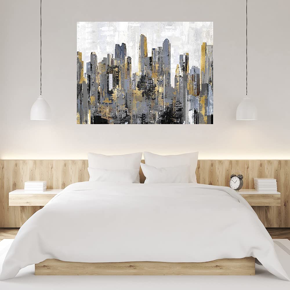 Paul Duncan Urbana Canvas Wall Art - 46x35 Inch Ready to Hang Fine Art Print for Living Room, Bedroom, Office Decor - Modern Home & Office Wall Decor for Bathroom, Kitchen, Bar, Dining & Guest Room