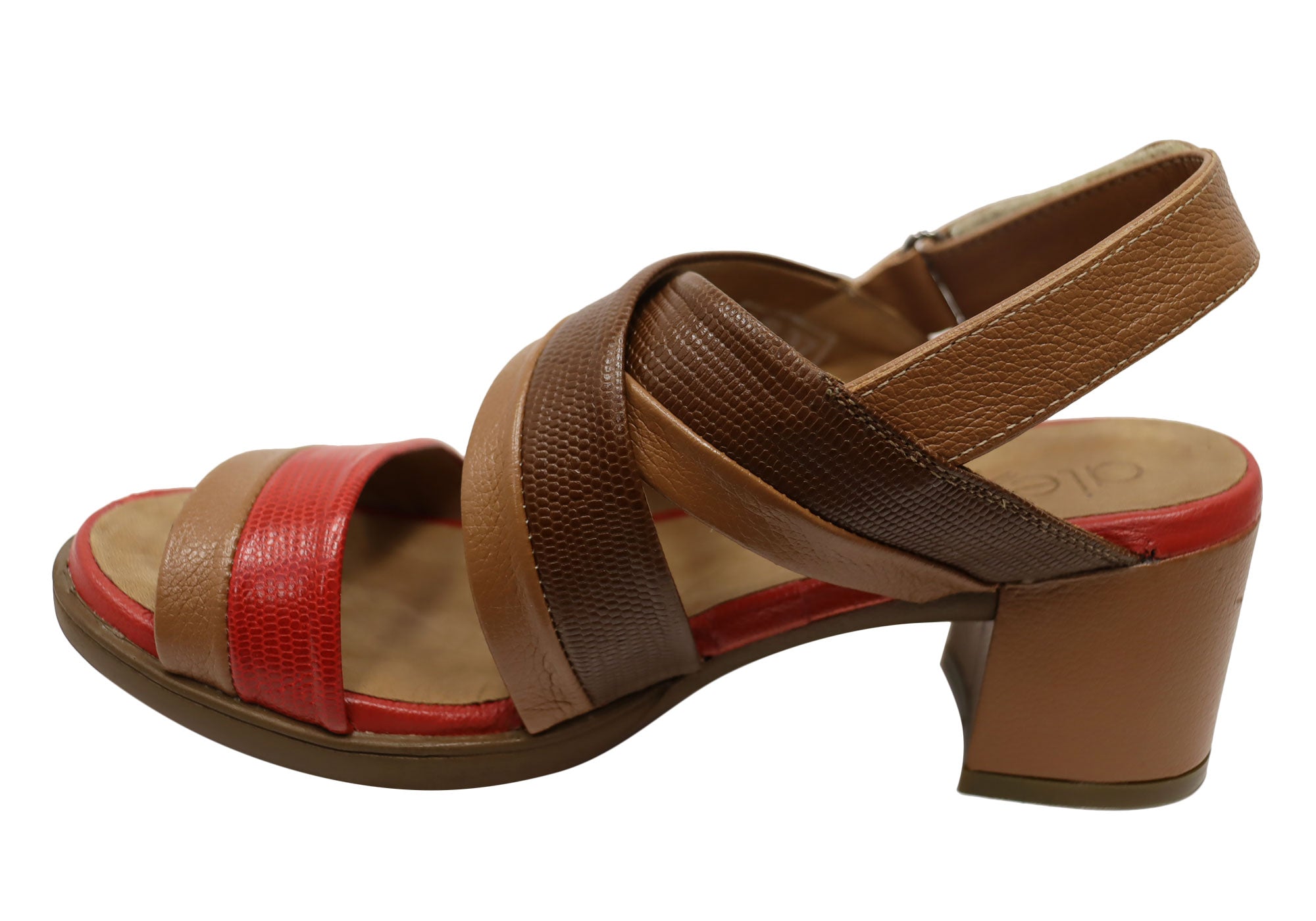 Opananken Nancie Women's Comfortable Leather Mid Heel Sandals - Stylish & Supportive for Work, Date Night & Summer Outings