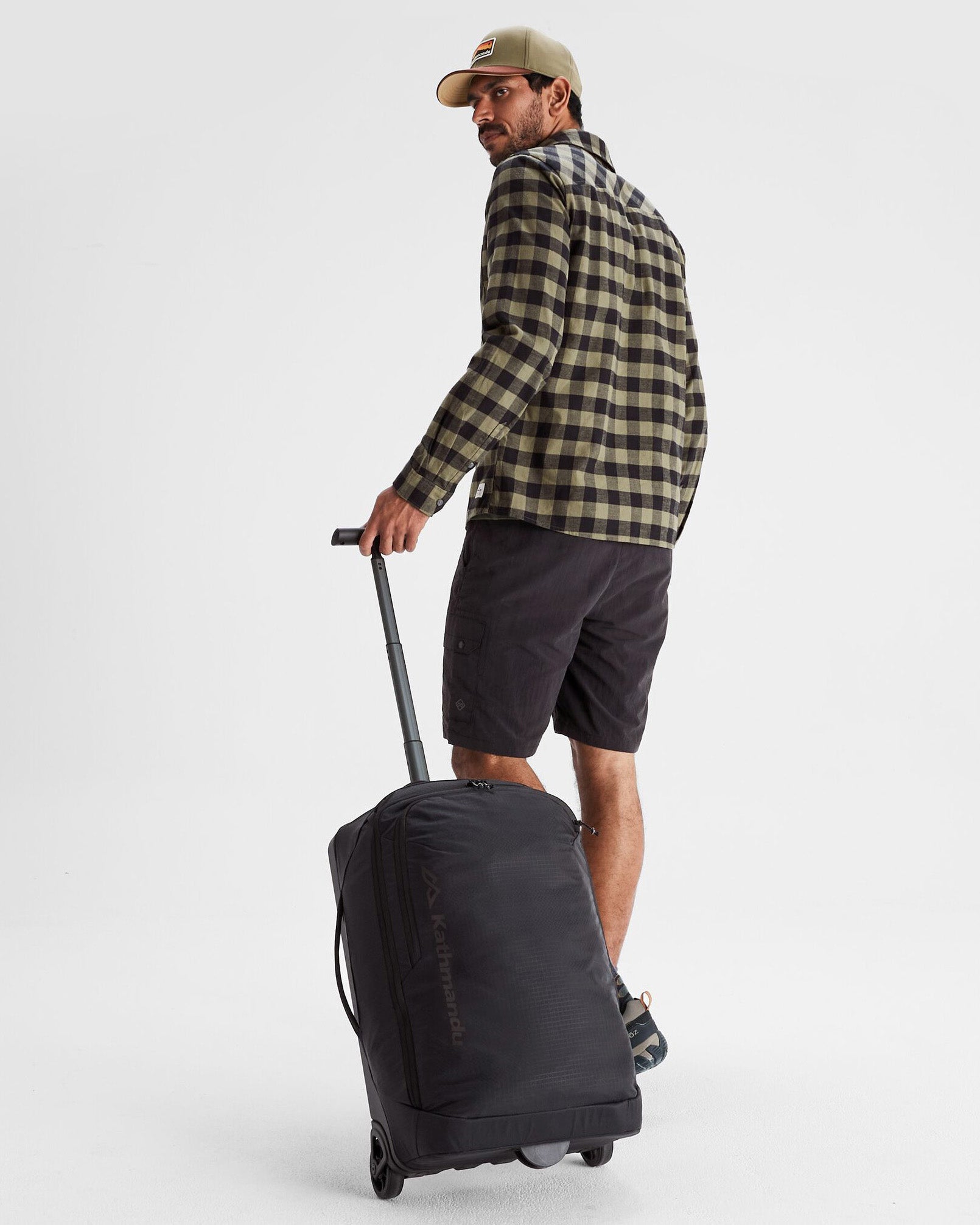 Feather Flight Carry On Luggage - Black Stingray Pattern Lightweight Suitcase for Travel & Business Trips