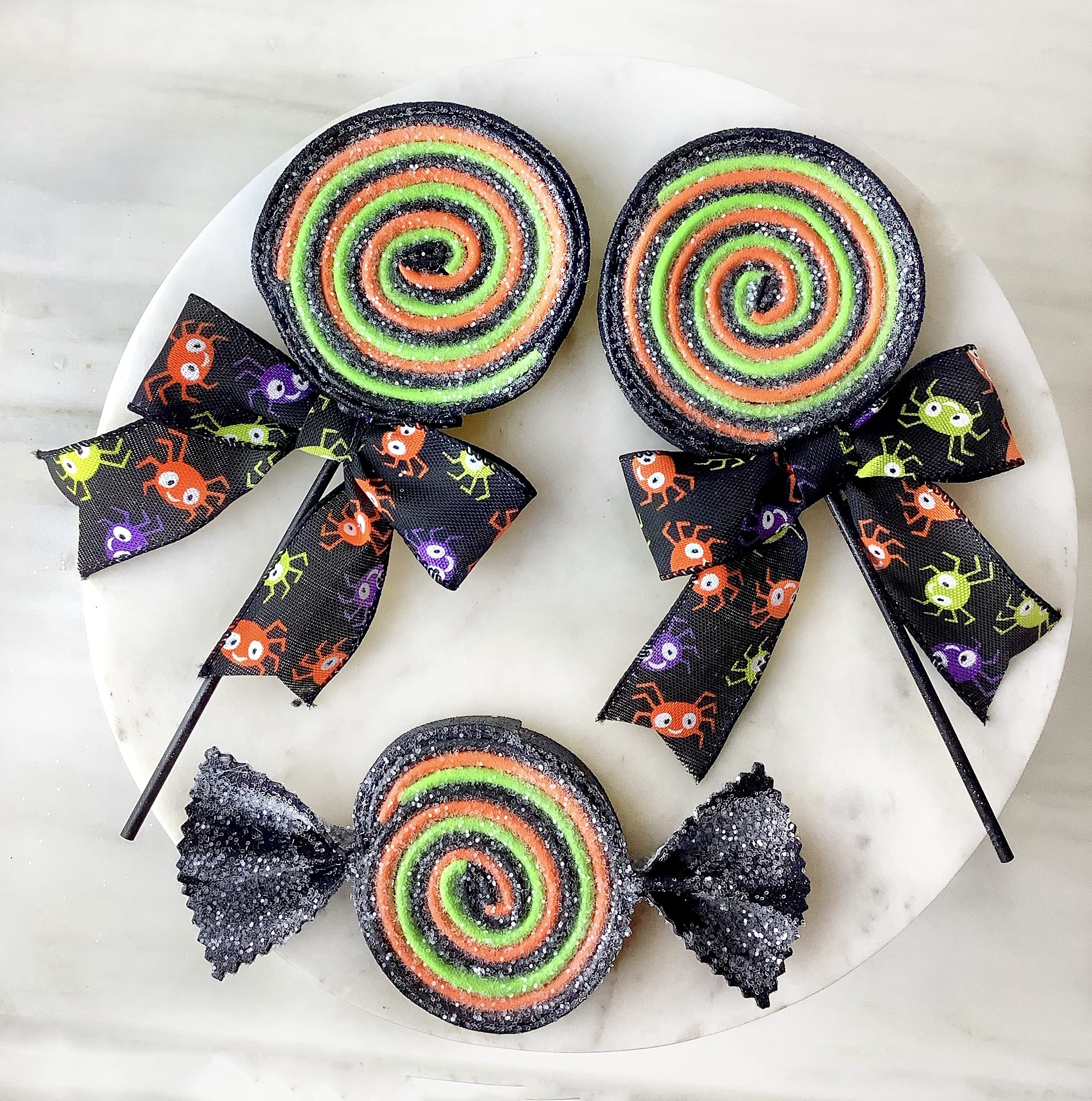 Halloween Fake Candy Decorations - Faux Lollipops, Cake Pops & Candy Wreath Attachments for Spooky Party Decor | Scary Wreath Embellishments for Halloween Door & Home Decorations